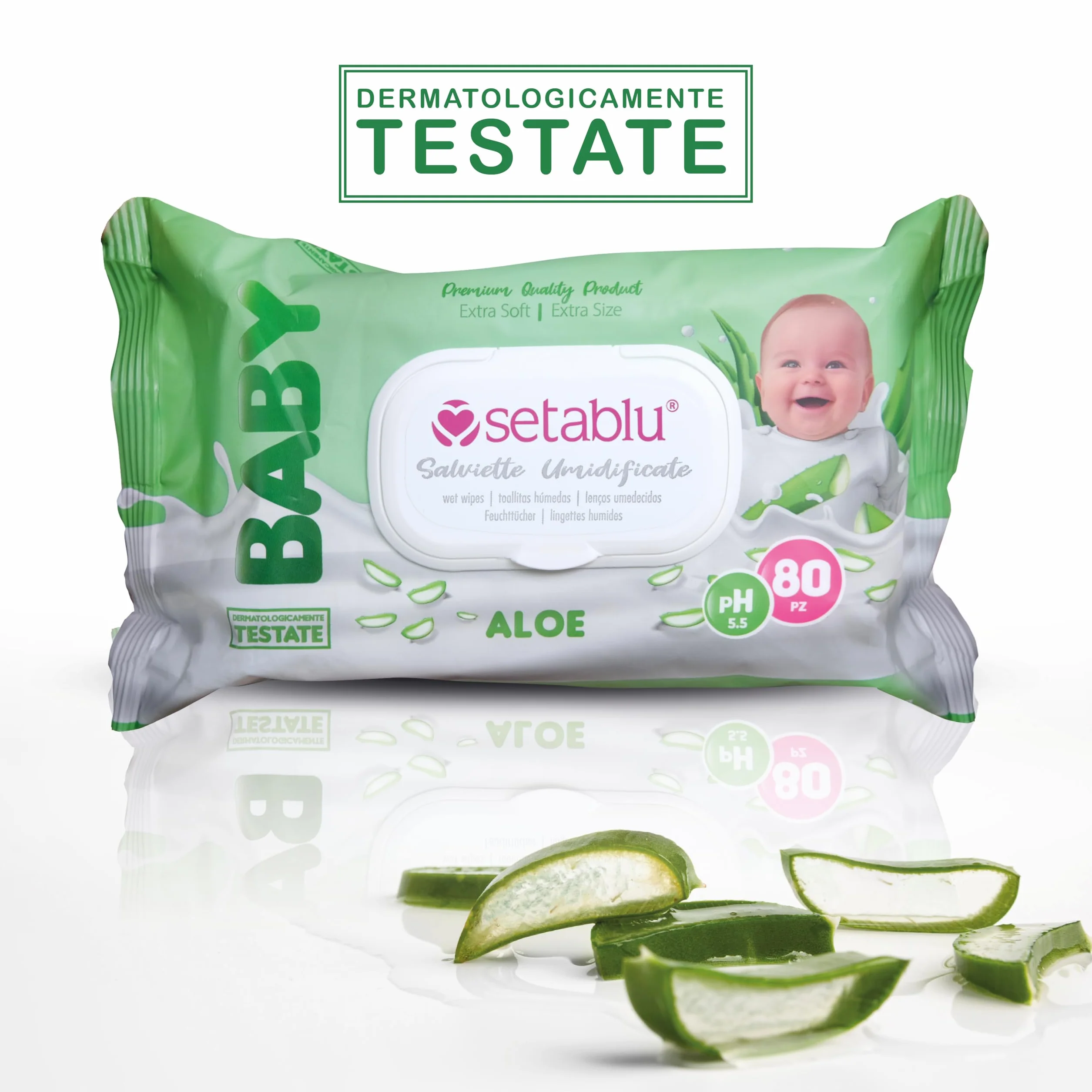 DETERMONDO 880 Salviette Neonato Igienizzanti Umidificate all'Aloe Senza Alcool, 11x80 Confezioni