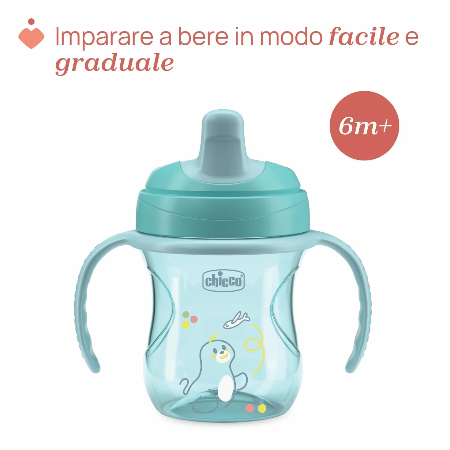 Chicco Training Cup Antigoccia per Bambini 6 Mesi+ Senza BPA Azzurro
