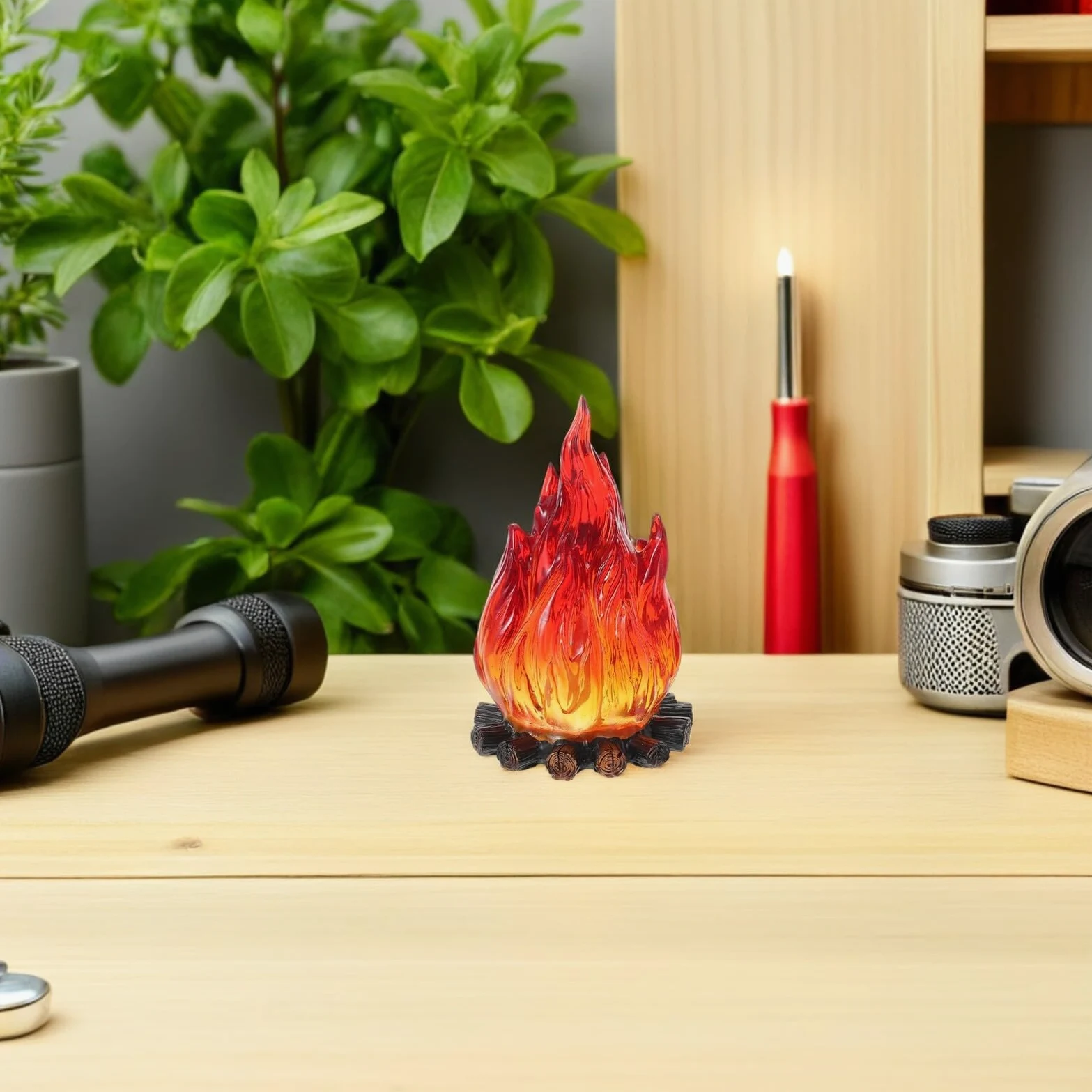 Luce Notturna per Falò LED con Effetto Fiamma Artificiale Lampada Decorativa per Fuoco Finto Luce da Campeggio Portatile per Esterni per Decorazioni Festive Interne ed Esterne