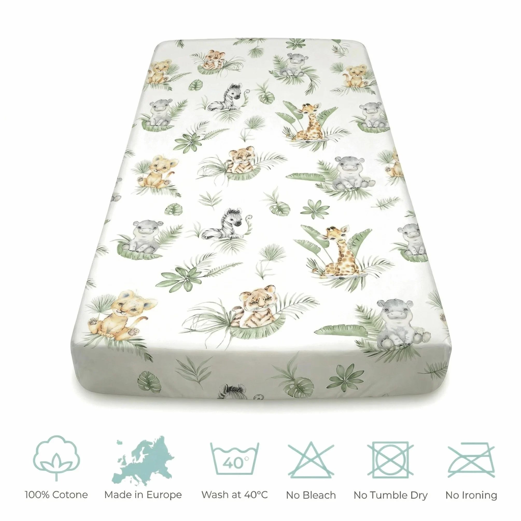Baby Safe Coprimaterasso Lettino 60x120 100% Cotone Oeko-Tex Made in Europe