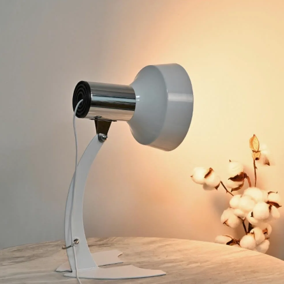 Lampada da tavolo a di pesce, luce notturna da lettura for studio | Design a di pesce, alimentazione USB, metallo, regolabile, luce da lettura da studio(White)