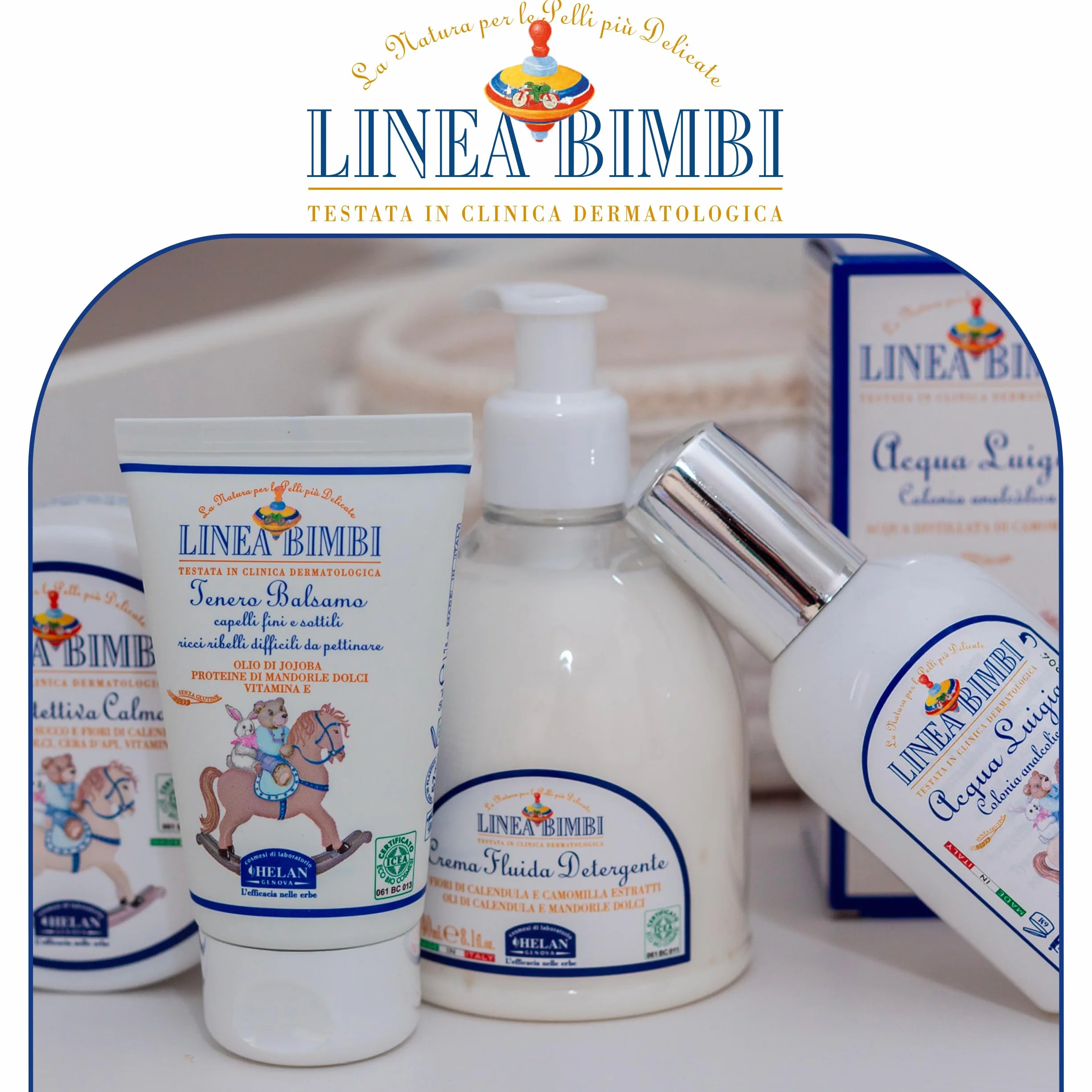 Helan Linea Bimbi Crema Corpo Idratante Neonato Bambino Detergente Camomilla Olio di Mandorle Dolci Calendula 240ml
