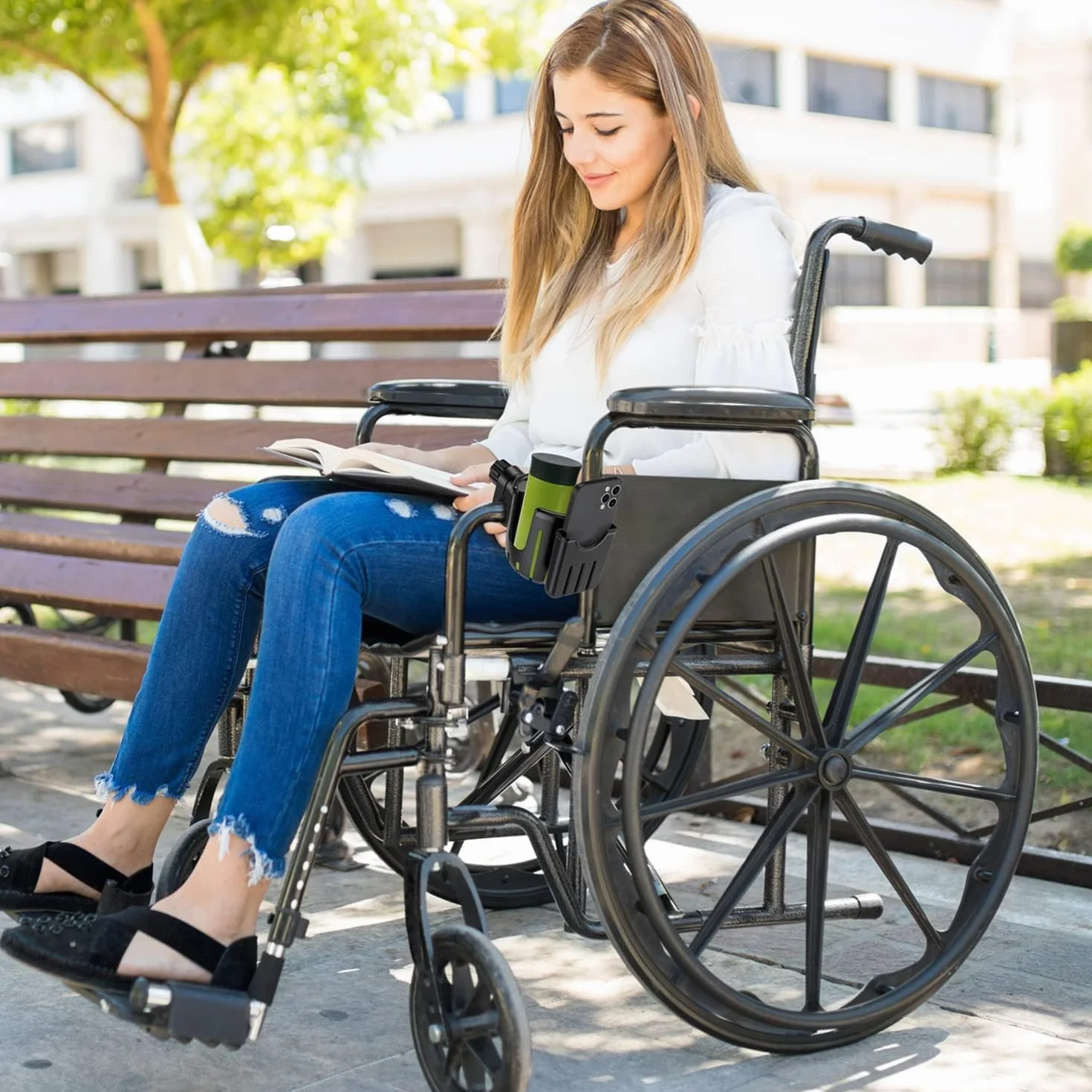 Portabicchieri per Passeggino 360 Gradi, Porta Tazze e Telefono per Biciclette, Sedie a Rotelle e Scooter
