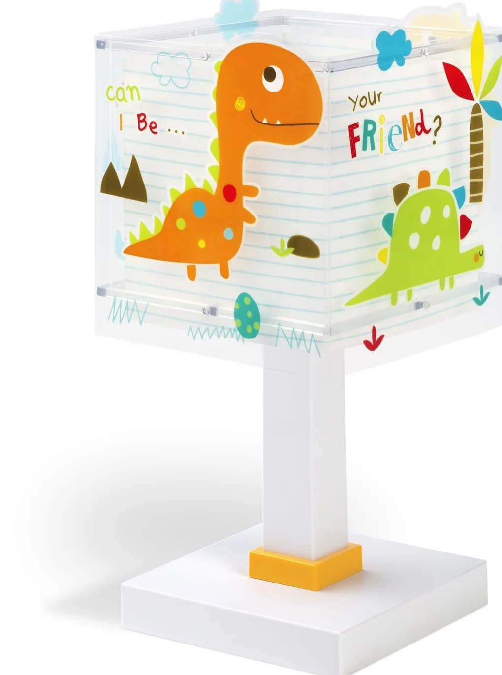 Dalber Lampada da tavolo o comodino per bambini Dinos Dinosauri, 73451N, G4-4W LED - Lampadina inclusa