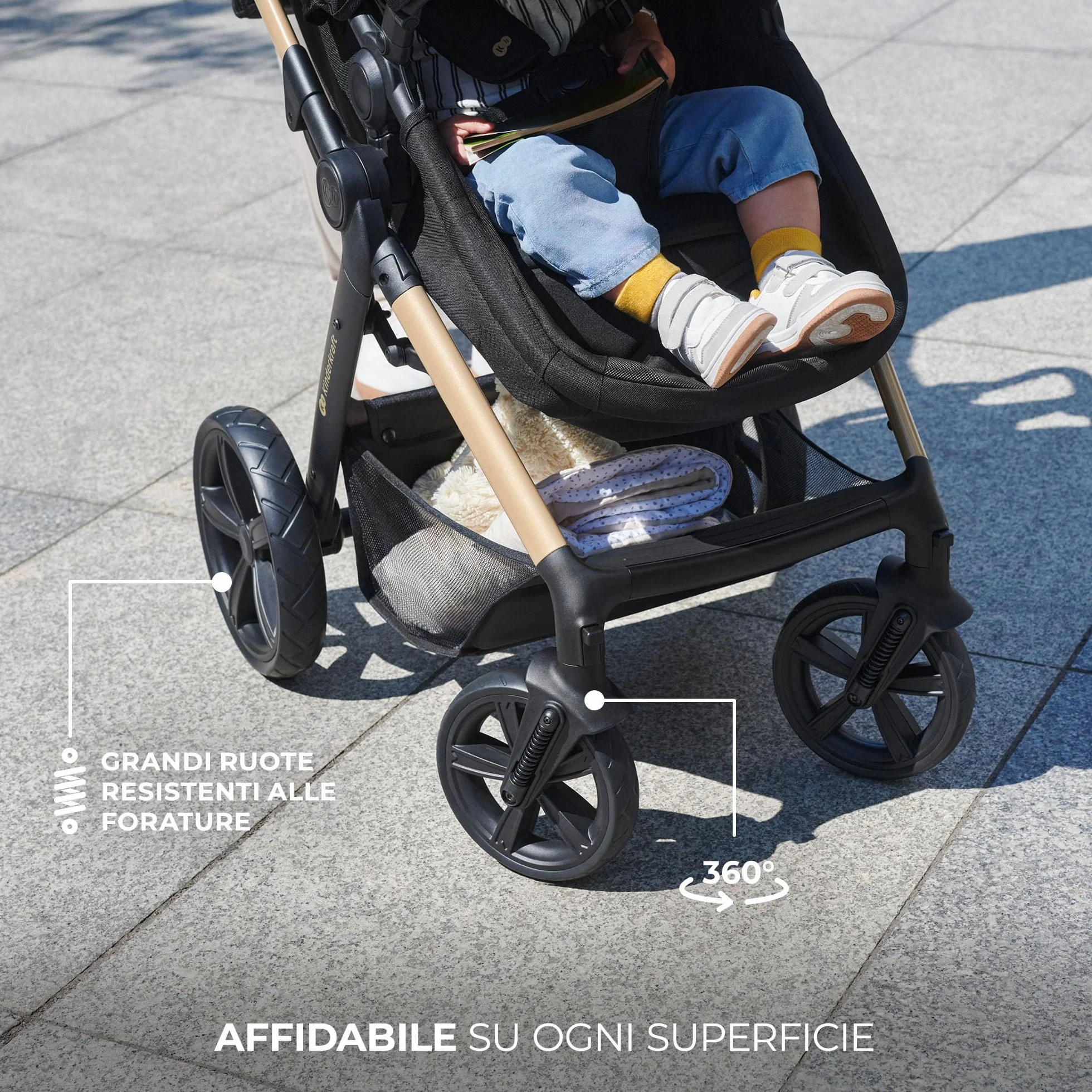 Kinderkraft MOOV 2 passeggino multifunzionale 4 in 1 trio neonato navicella seggiolino auto MINK PRO i-Size Grigio