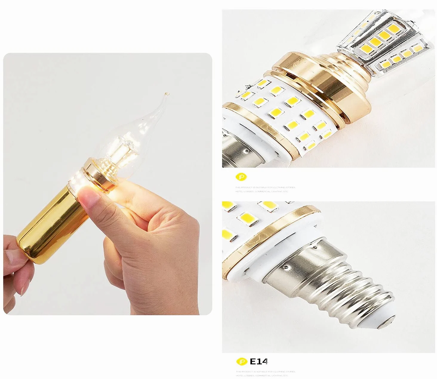 Lampadine a LED Lampadine a Candela E14 a candelabro a Vite Piccola da 10 W Non dimmerabili Bianco Freddo 6000 K 6 Confezioni