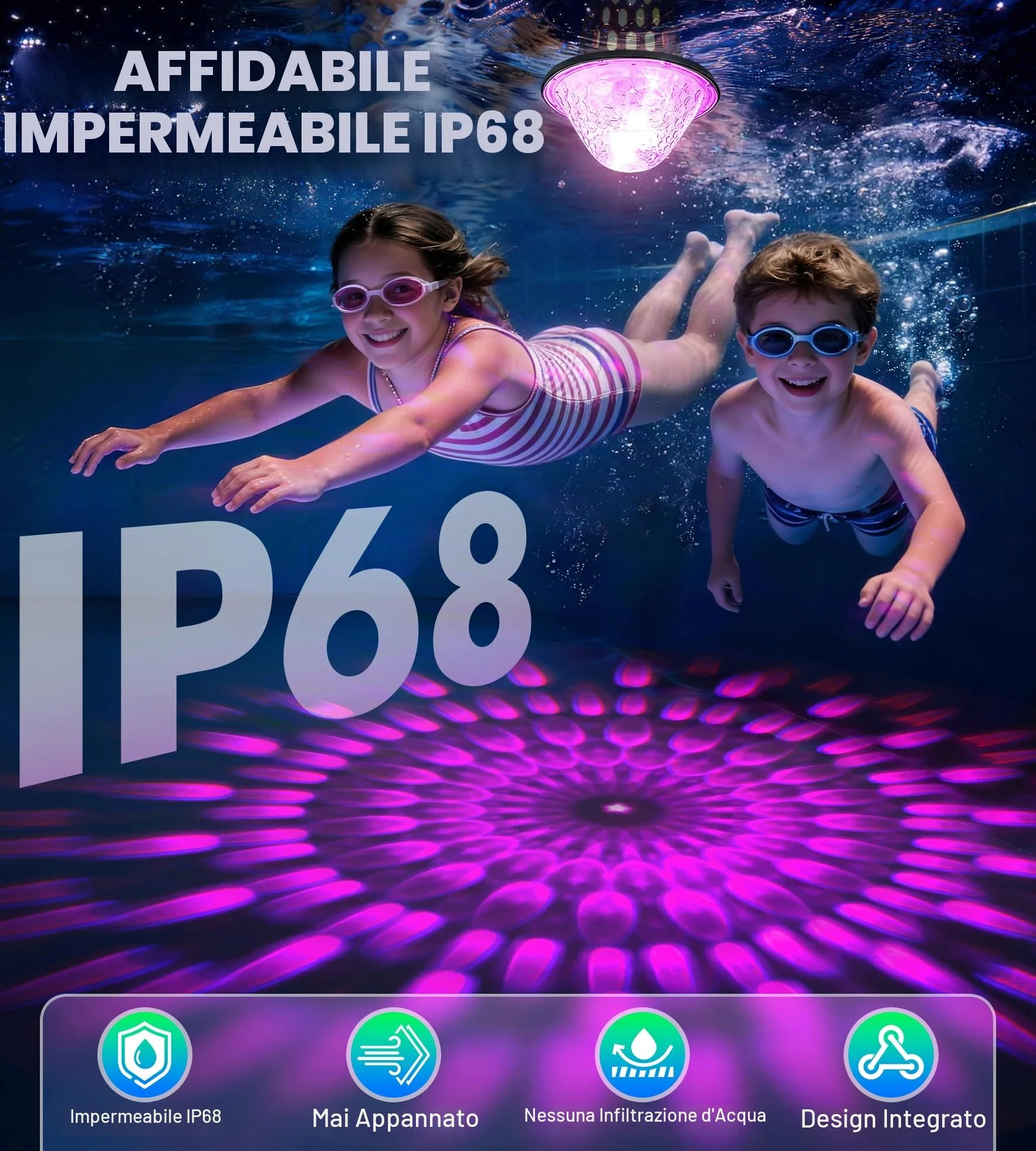 LuxBlue Luci Piscina Galleggianti, Luce per Piscina Fuori Terra con Spettacolo di Luce Subacquee, Luci Solari per Piscinas IP68 Impermeabile, Lampade Piscinas con Luces Fiamma per Spa, Vasca Bagno