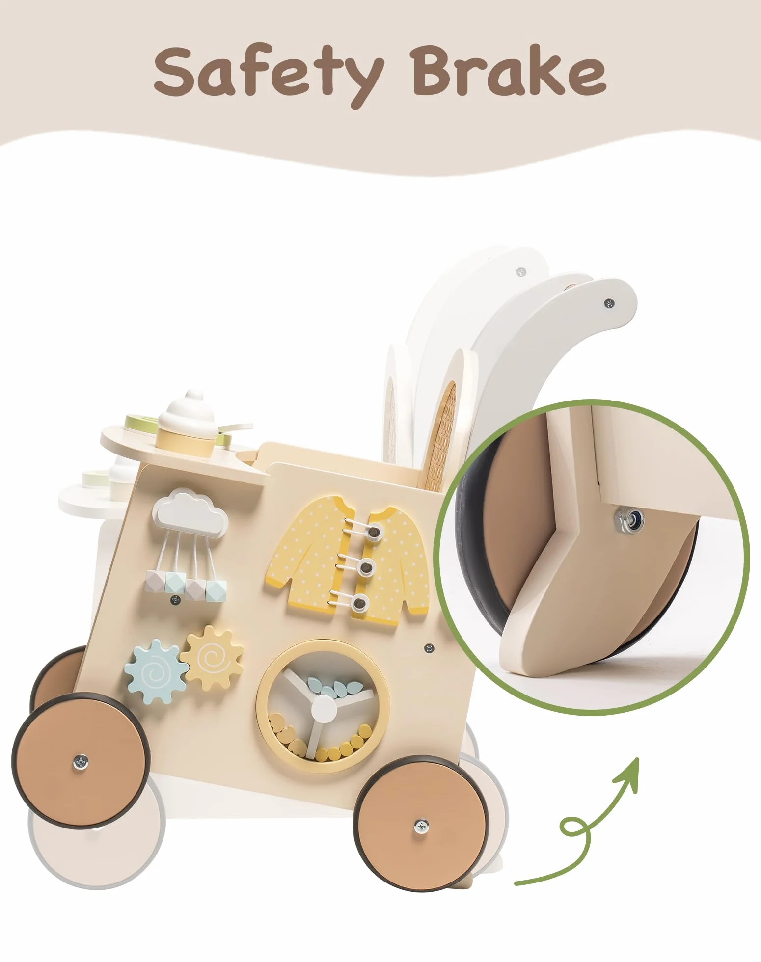 ROBUD Passeggino 2 in 1 con Pedana Montessori Busy Activity Board per Bambini 10 Mesi+
