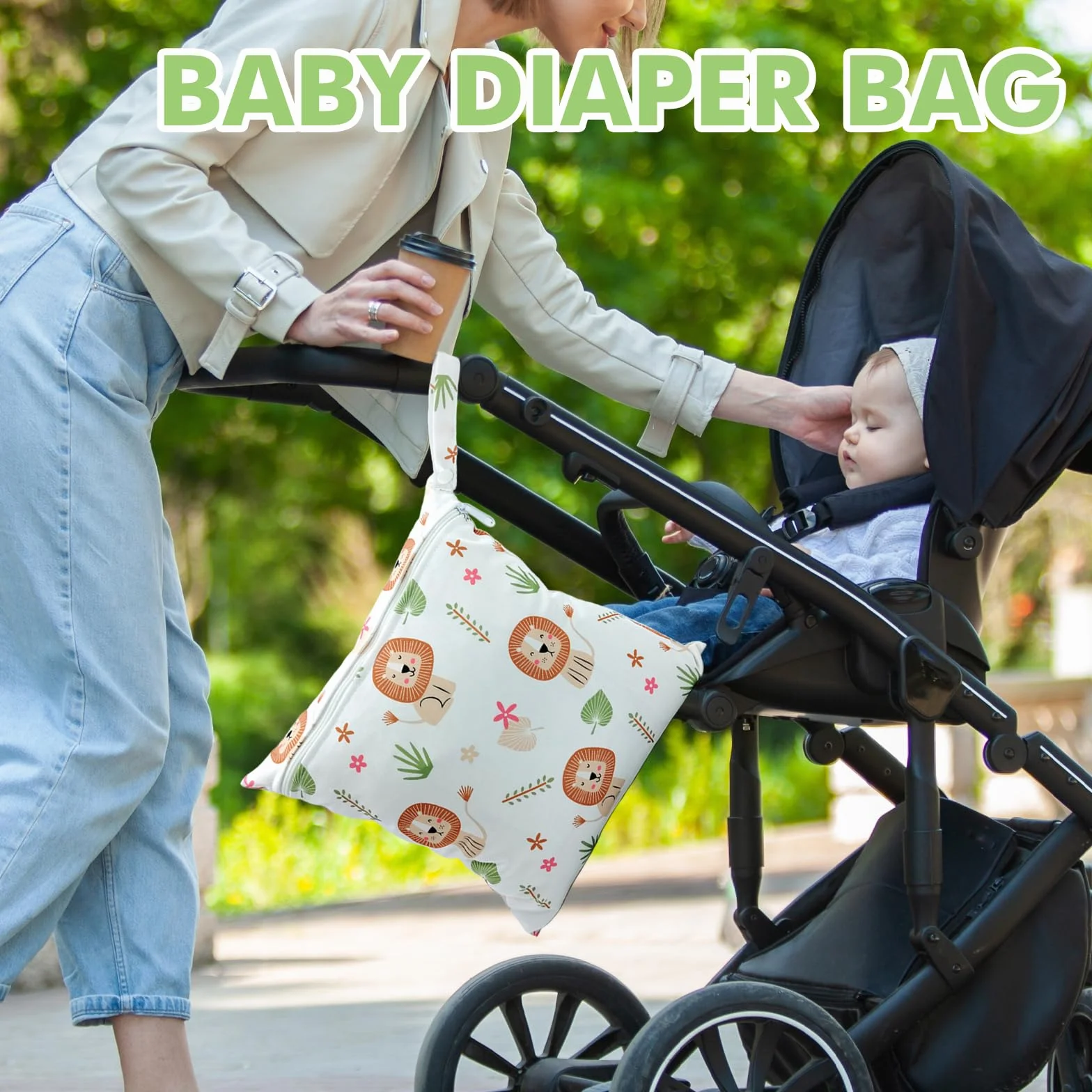 Wetbag asilo 28x30 cm sacchetto bagnato pannolini riutilizzabile con chiusura lampo 4 pezzi motivi colorati
