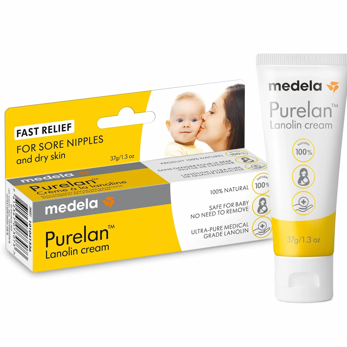 Medela Purelan Crema alla Lanolina per Capezzoli, Sollievo Rapido, 37 g
