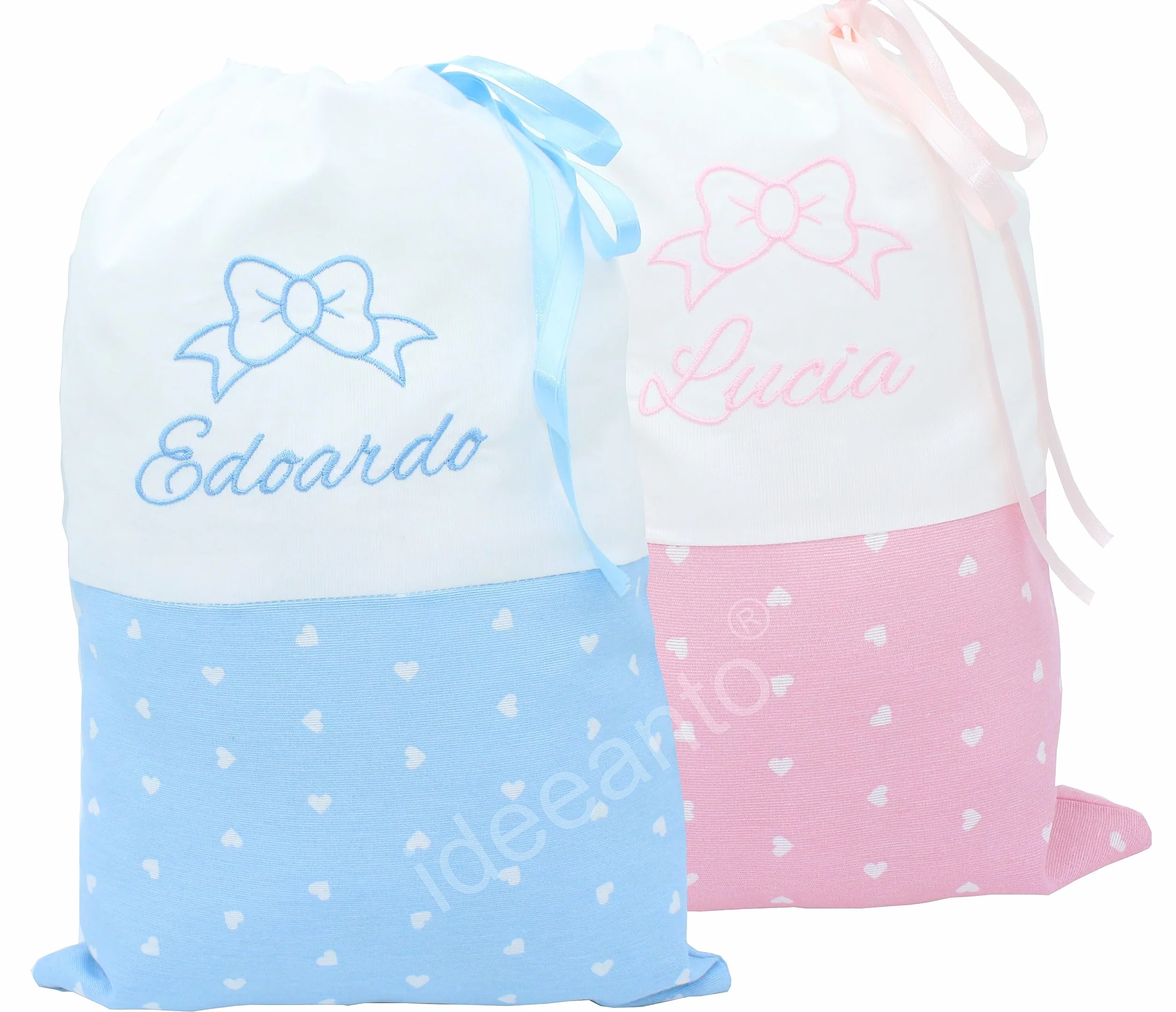 Ideeanto Sacchetto Porta Corredino Personalizzato per il Primo Cambio Ospedale Bambina Made in Italy