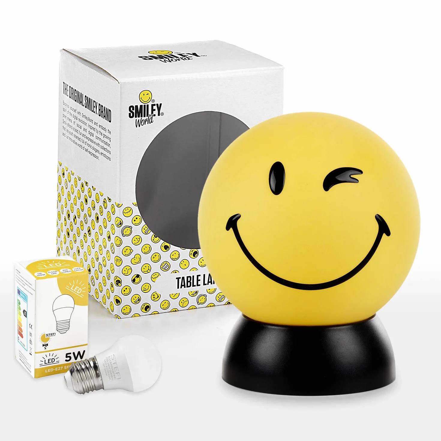 ONLI - Lumetto Smiley World BIRBO giallo con lampadina LED