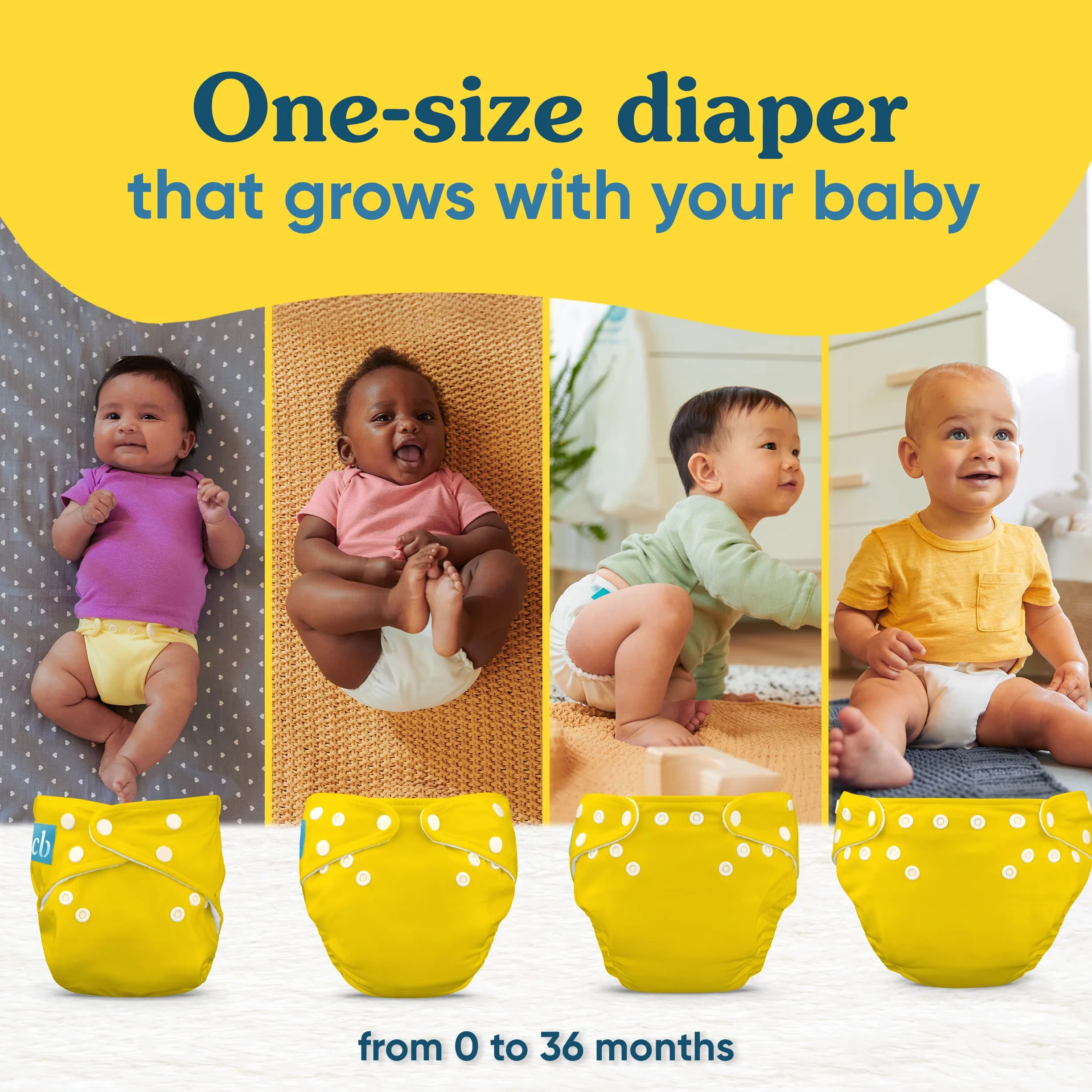 Charlie Banana Set di 3 pannolini riutilizzabili in tessuto Sealy Seas