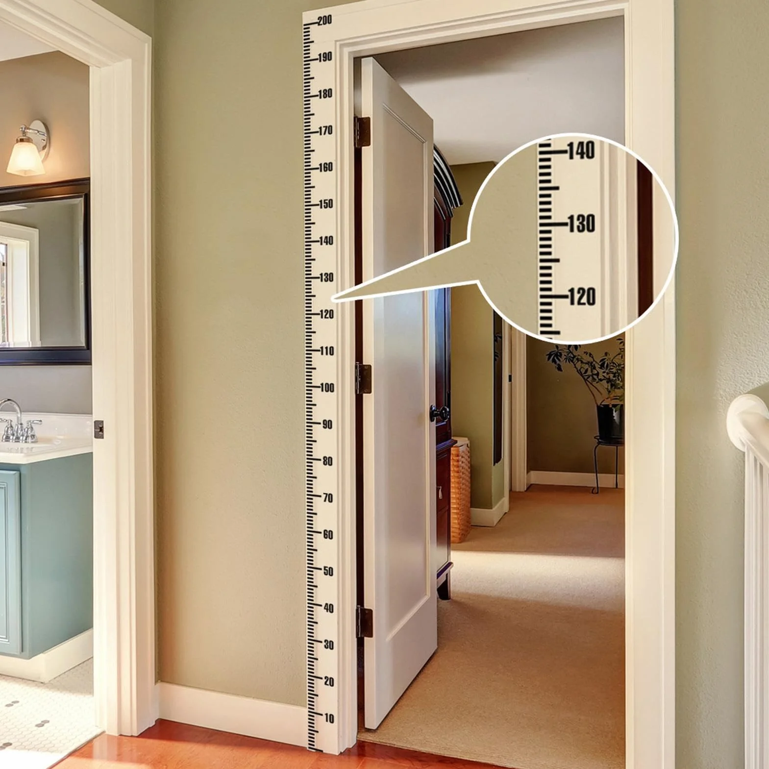 Adesivo da parete per misurazione altezza 2 metri adesivo crescita bambini decalcomania