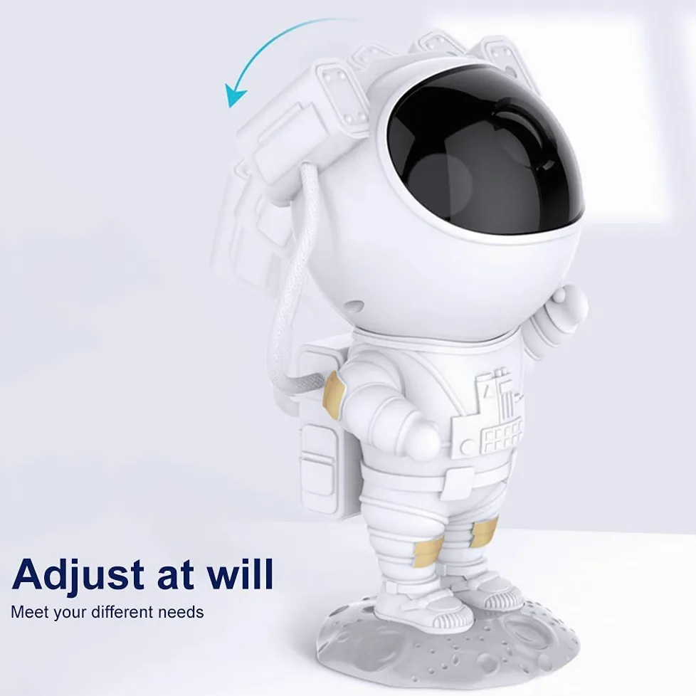 Proiettore di luce notturna stellata Astronauta Lampada di proiezione a LED con telecomando Angolo della testa regolabile Bambini Adulti Casa Festa Decorazione Soffitto Natale