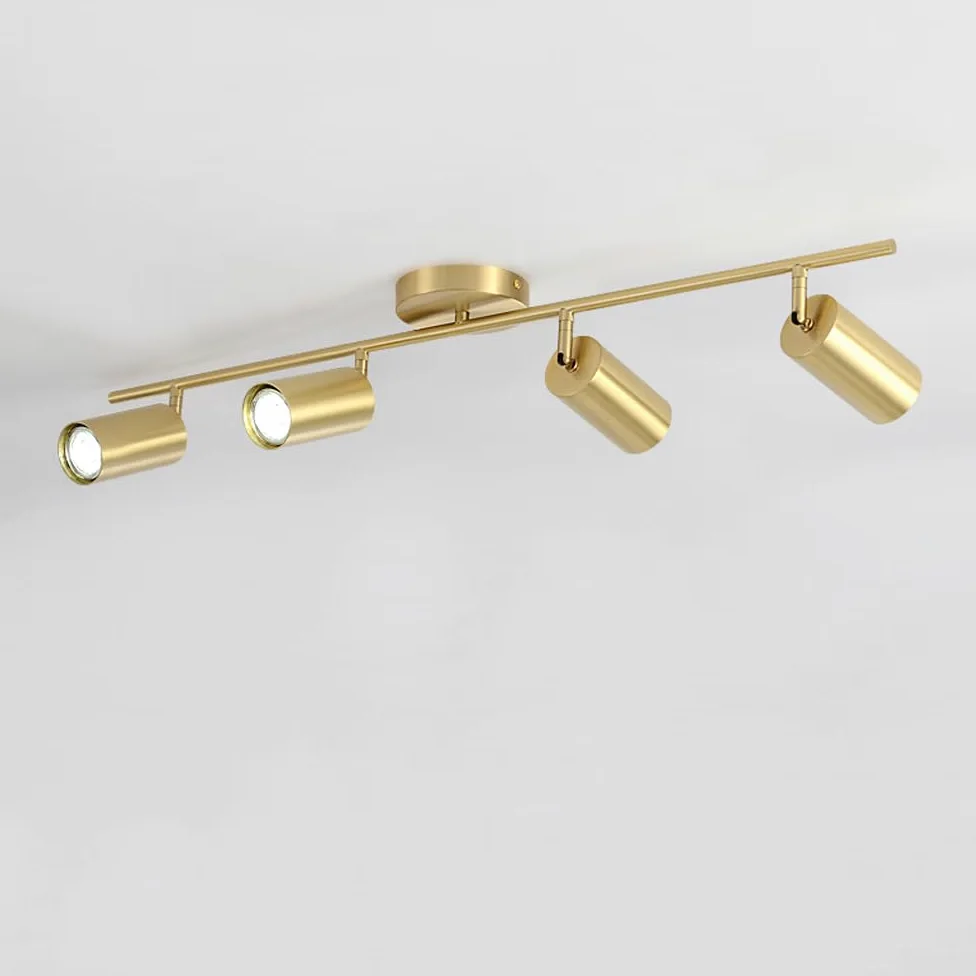 Faretto da soffitto Moderno Nordico, Illuminazione a Binario in Ottone Dorato H65, faretti industriali, faretti da soffitto orientabili in Modo Flessibile, per Cucina, Sala da Pranzo, l