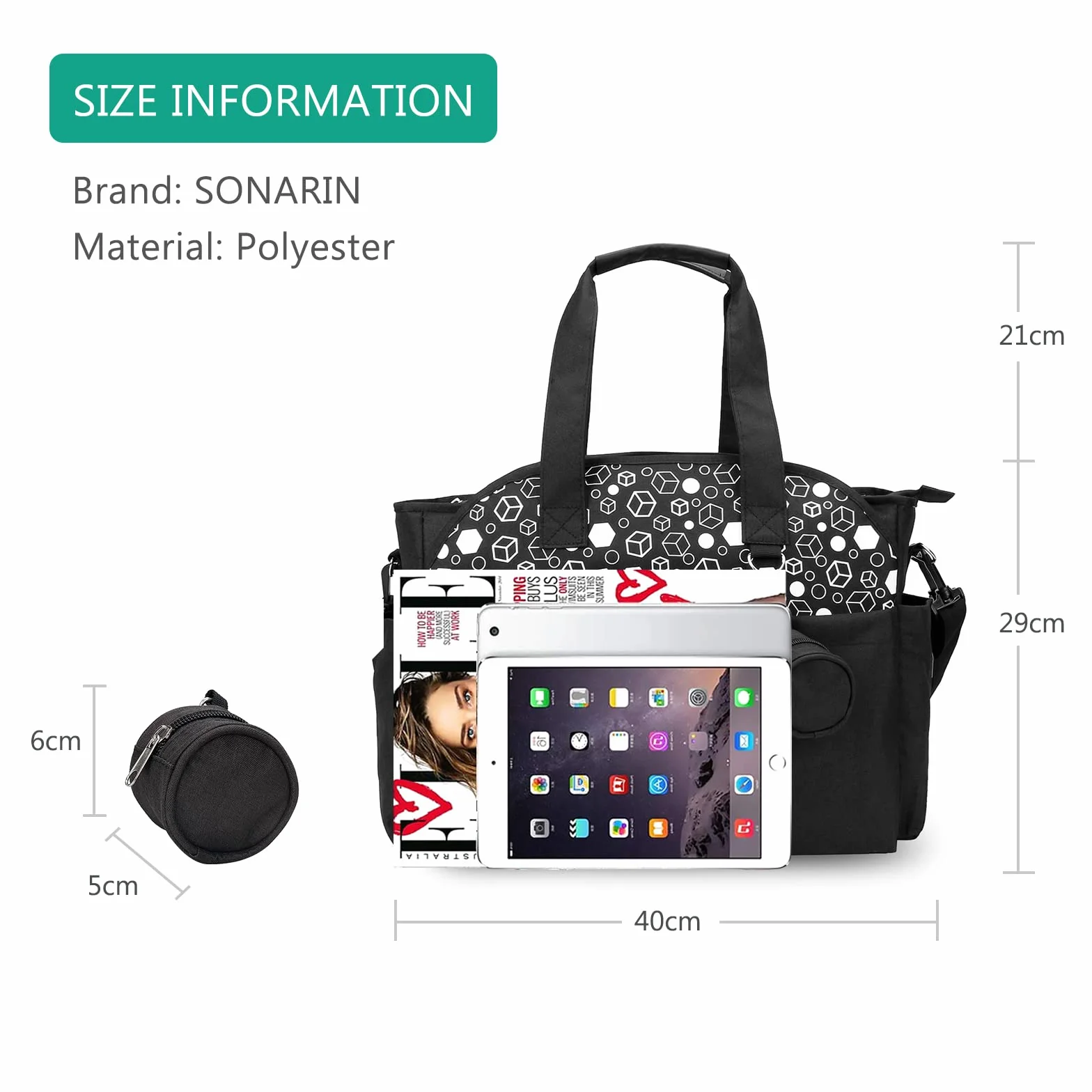 Borsa Fasciatoio per Neonato, Borsa Cambio Pannolini da Viaggio a Tracolla Multifunzione Impermeabile Grande Capacità