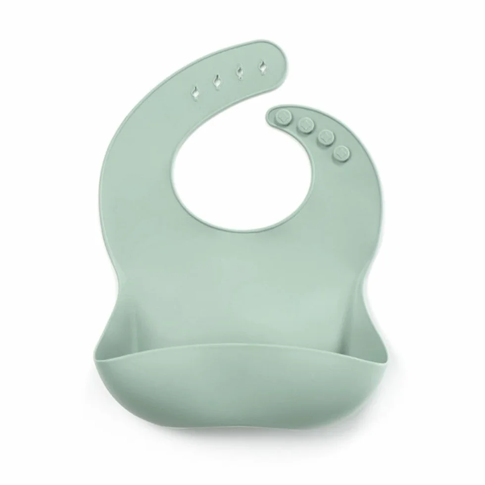 Jané Bavaglino in Silicone per Neonati, Arrotolabile, Impermeabile, Regolabile 4 Posizioni, Senza BPA, Rosa