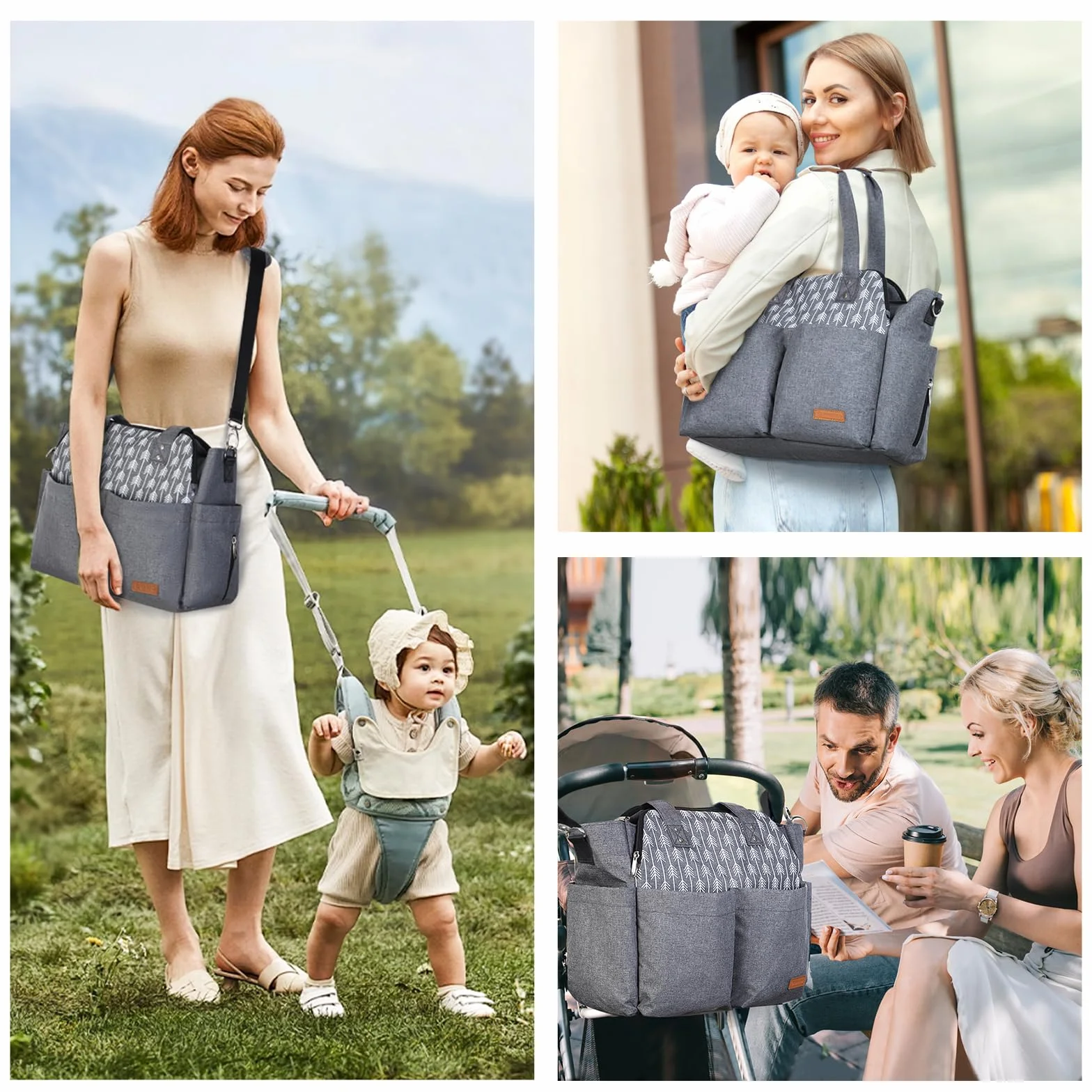 Lekebaby Borsa Fasciatoio Neonato Impermeabile Multifunzionale per Passeggino Portatile con Ganci
