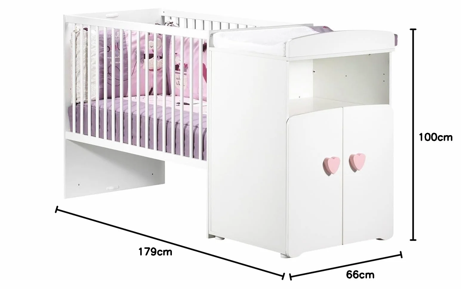 Letto evolutivo per neonati combinato Baby Price New Basic con pomelli