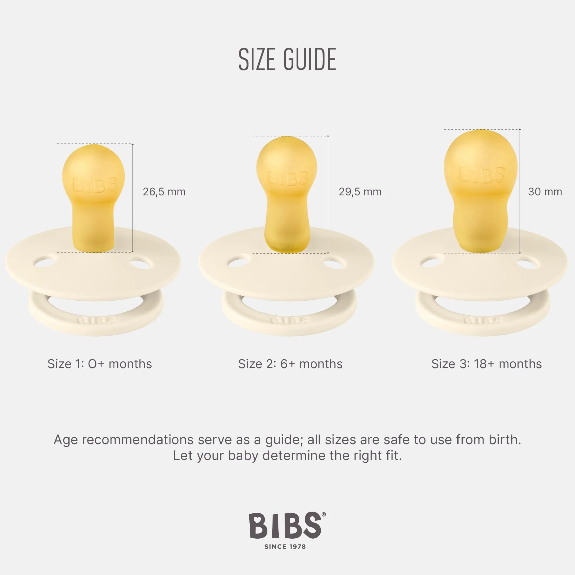 BIBS Set di 4 ciucci senza BPA, Tettarella tonda in lattice di gomma naturale, Misura 2 (6-18 mesi), Baby Blue