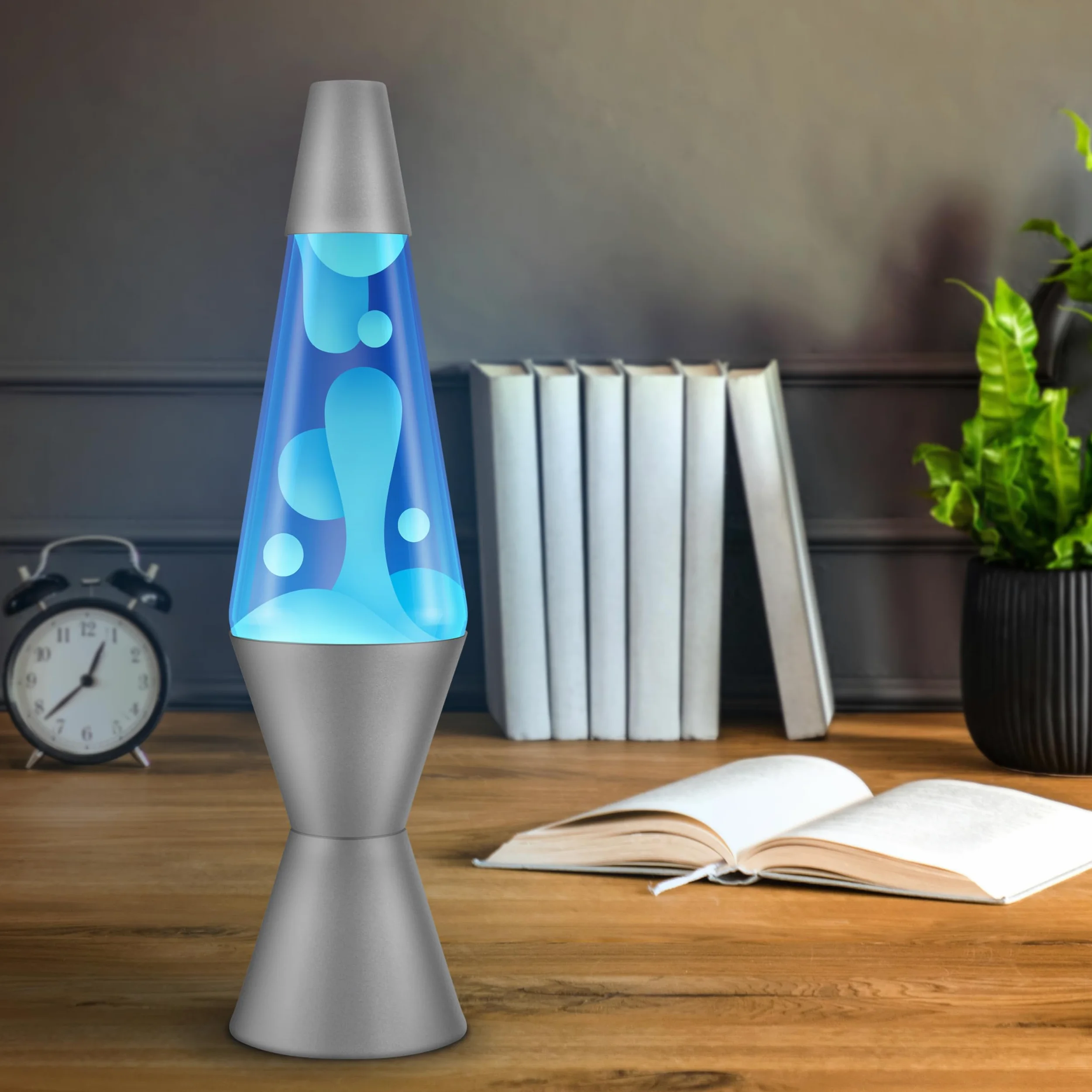 Lava Lite Lampada Lava Classica, 36,8 cm, Bianco/Blu, Alluminio