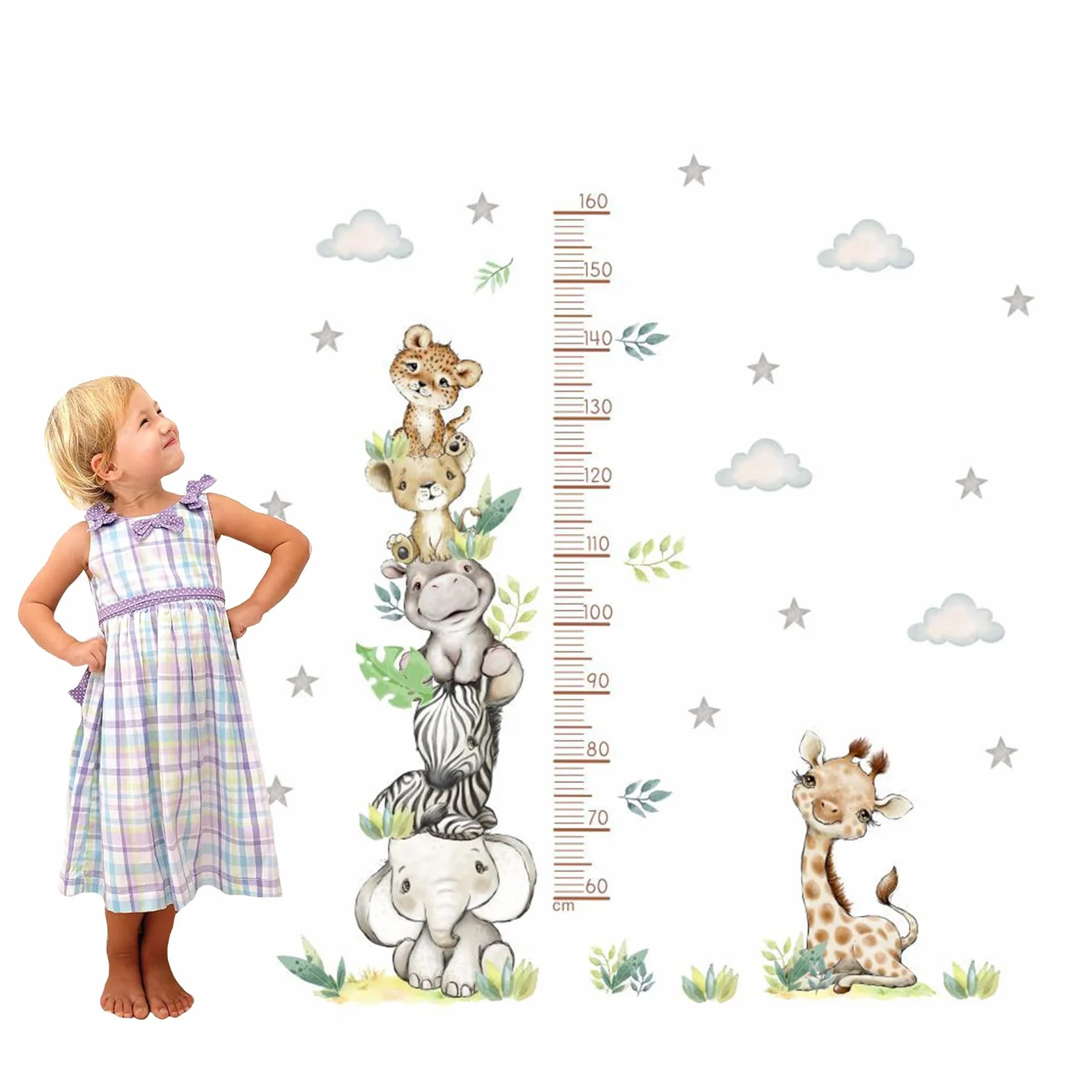Metro da Parete per Bambini Grafico di Crescita adesivo Tabella Altezza Wall Stickers