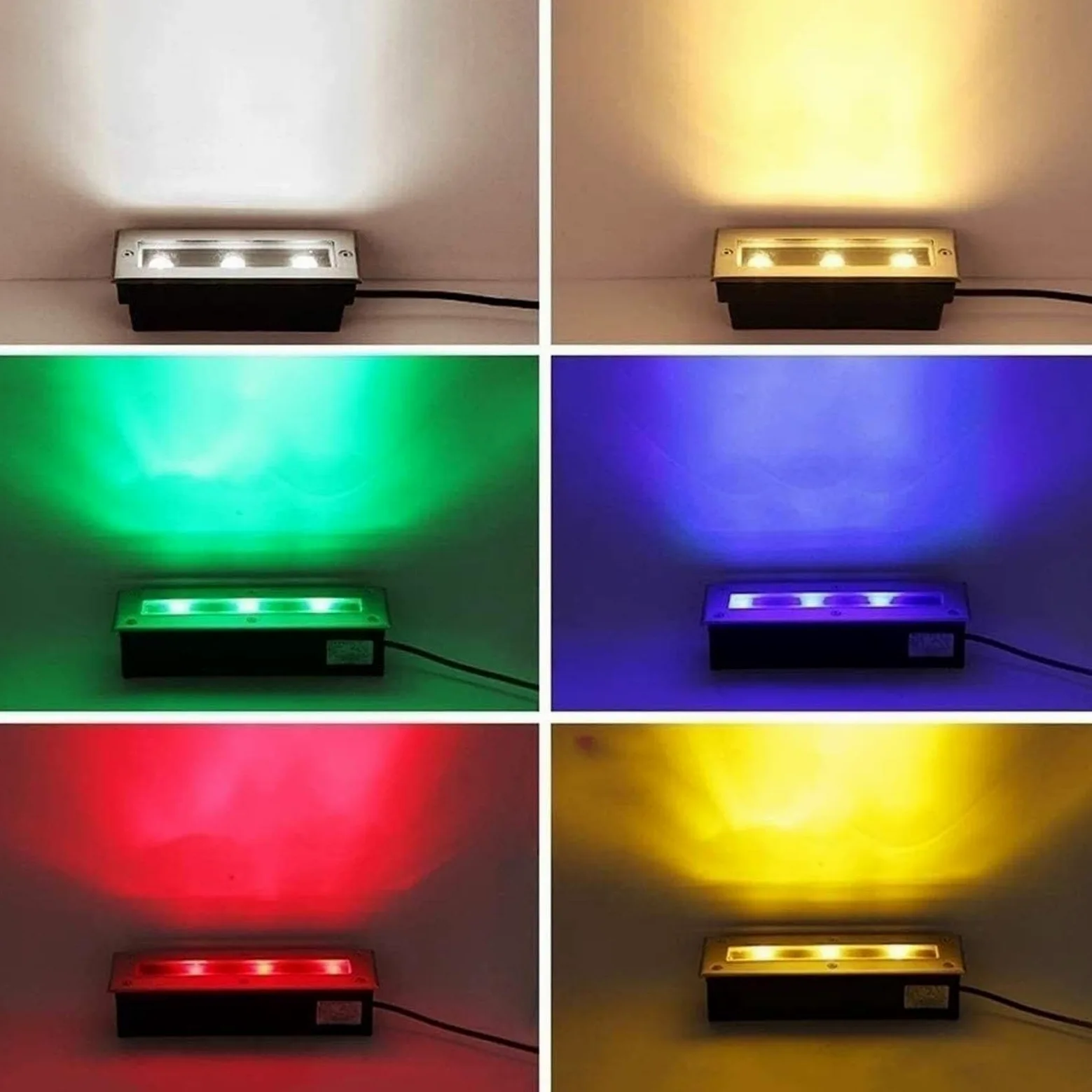 Faretto Luce Da Pavimento - Faretti LED Esterno, Luci Interrate Rettangolari 85-265V, Segnapasso Da Incasso Impermeabile IP65, Luci Paesaggistiche Per Esterni A 6 Colori ( Color : White , Size : 18W )