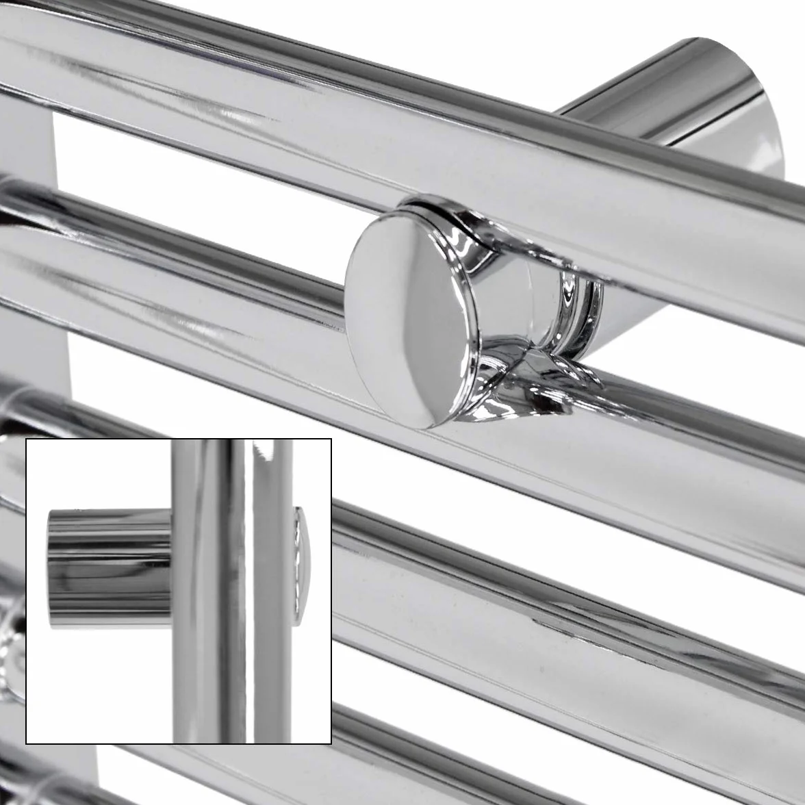 ECD Germany Radiatore Scaldasalviette 300 x 800 mm Cromato Acciaio Dritto Non Elettrico