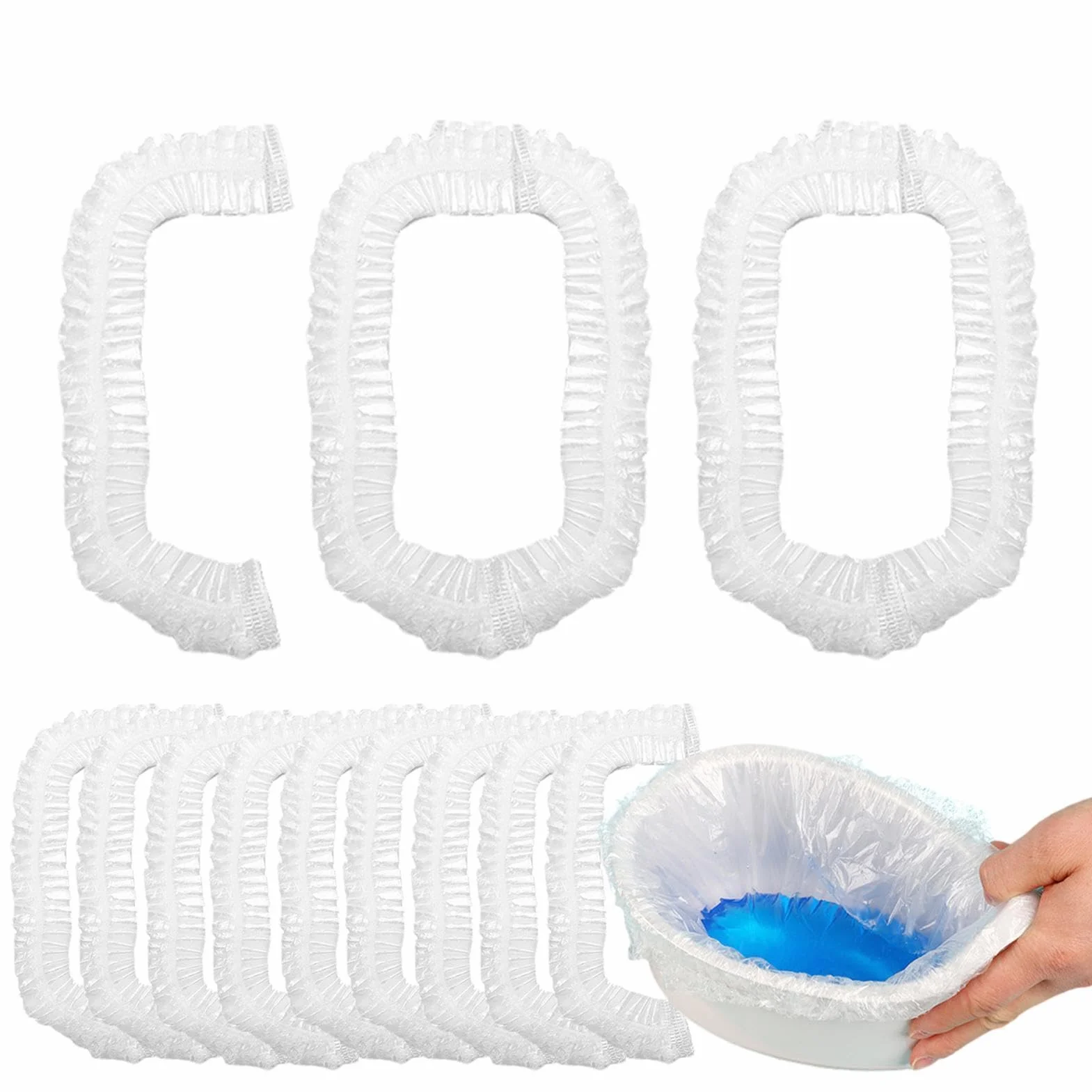 Borse per vasino portatile 100 pezzi in polietilene con elastico per bambini