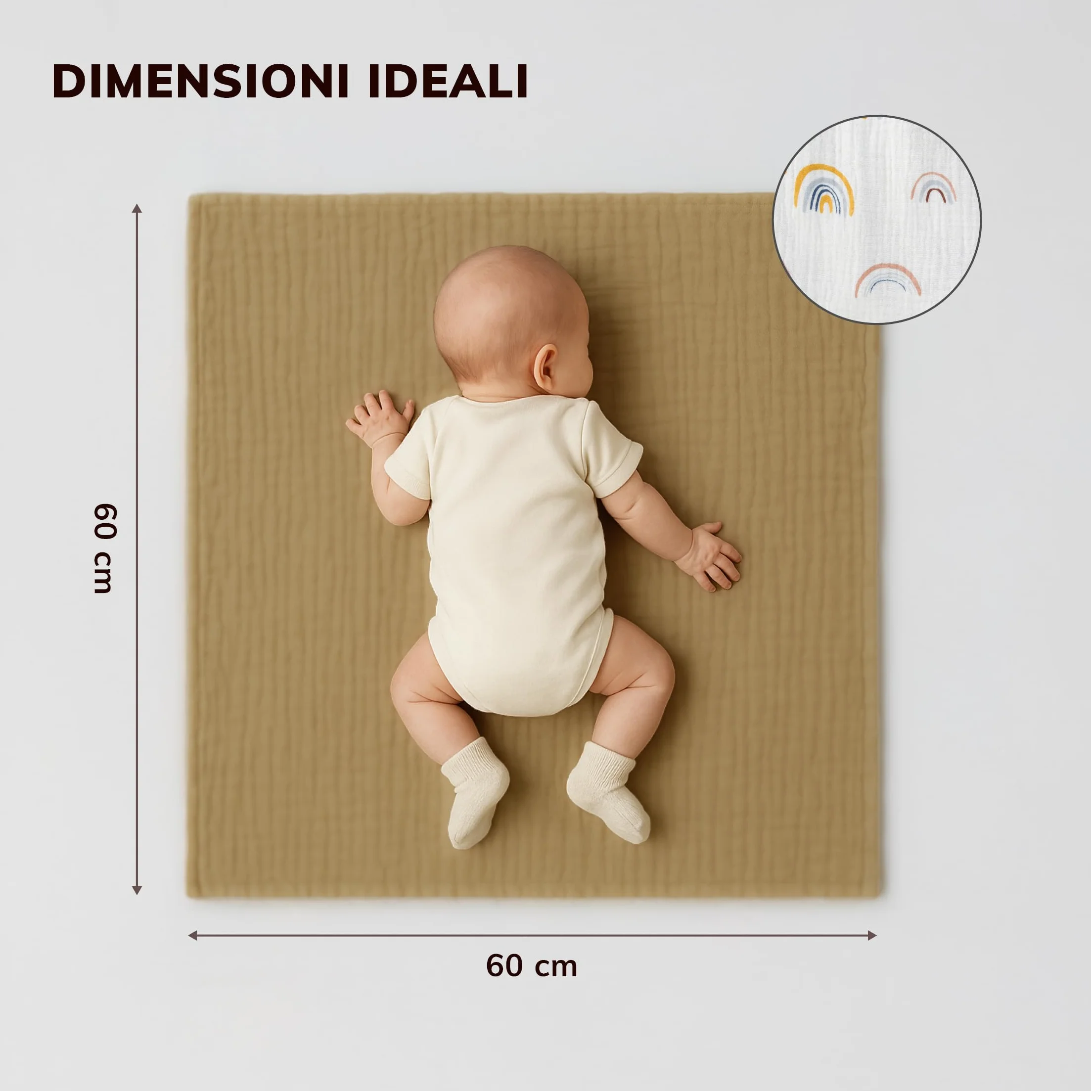 Mussole cotone 100% set di tre neonato garza