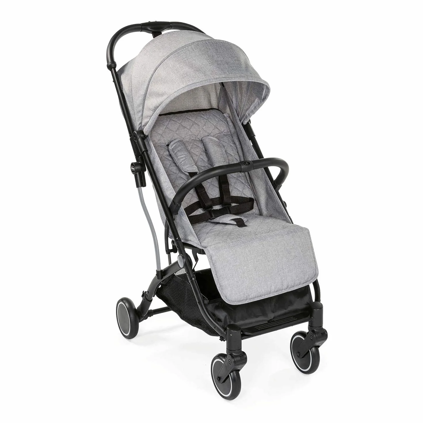 Chicco Trolley Me Passeggino Leggero Reclinabile Pieghevole 0-15 kg Chiusura Compatta Parapioggia Cappottina Estendibile Light Grey