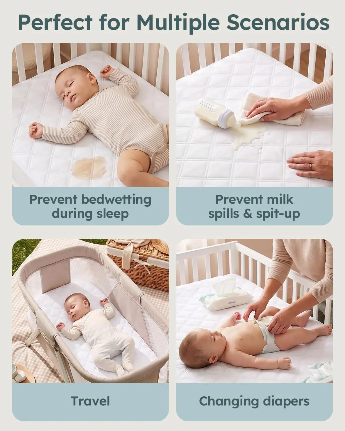 Yoofoss Coprimaterasso Impermeabile 50x90 Bebe Protezione Materasso Bambino Lavabile
