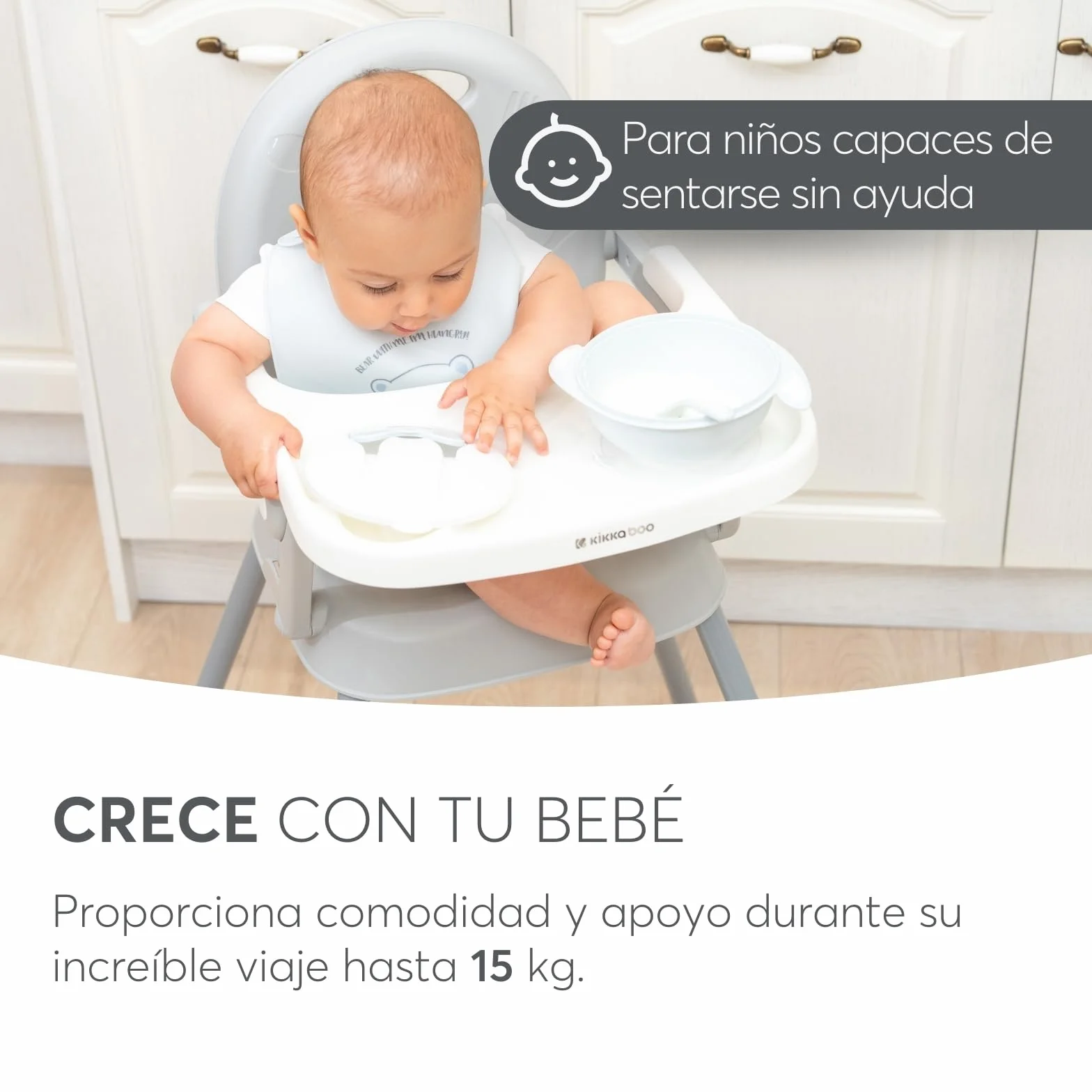 KikkaBoo Spoony Seggiolone pappa 3in1 Evolutivo pieghevole Fino a 36 mesi Rosa