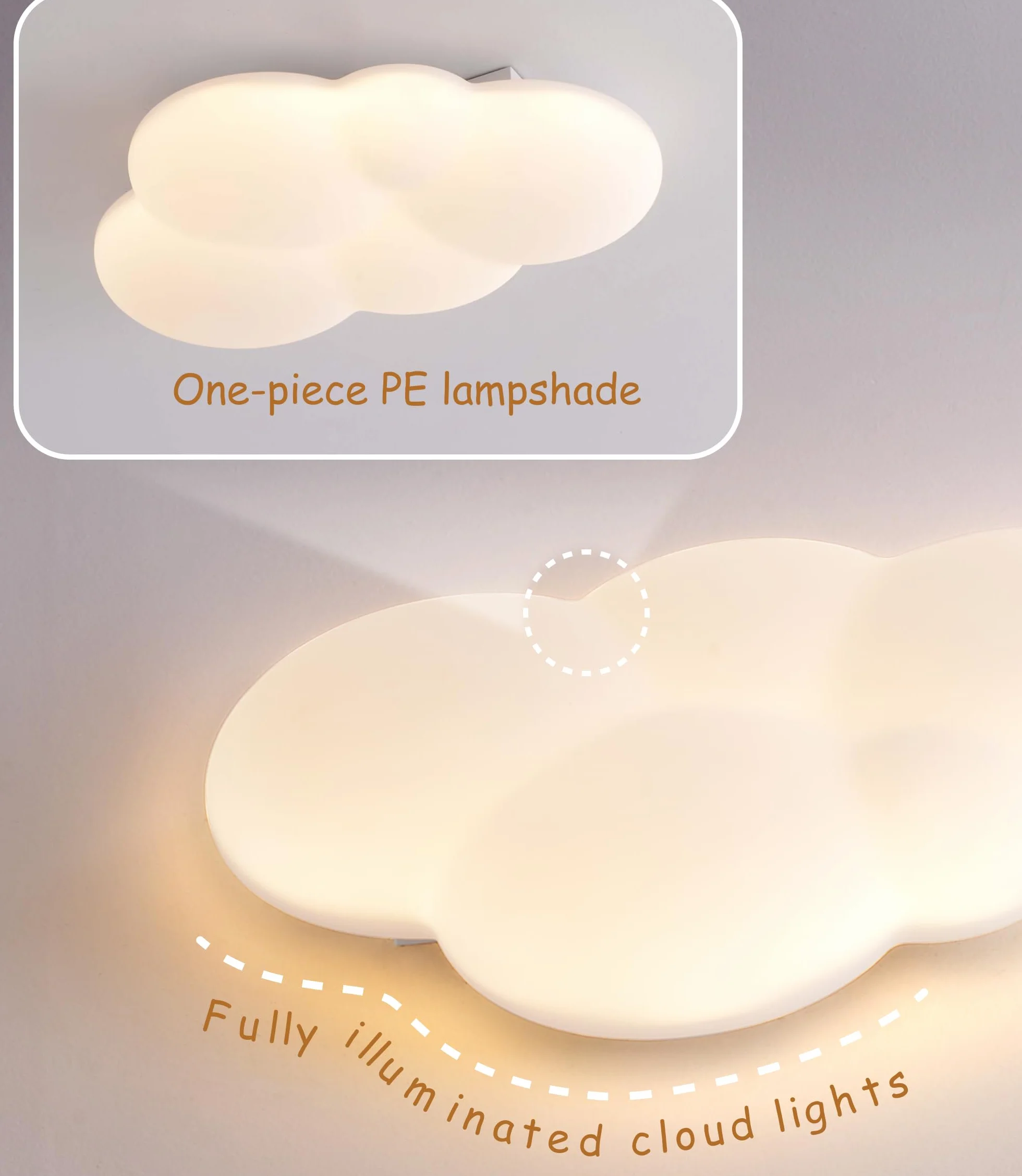 Plafoniera Cameretta Bambini Lampadario 40CM Nuvola Cameretta Plafoniera Led Soffitto Dimmerabile Telecomando 3000-6000K, Lampade a Soffitto Cameretta Bambina camera da letto 32W