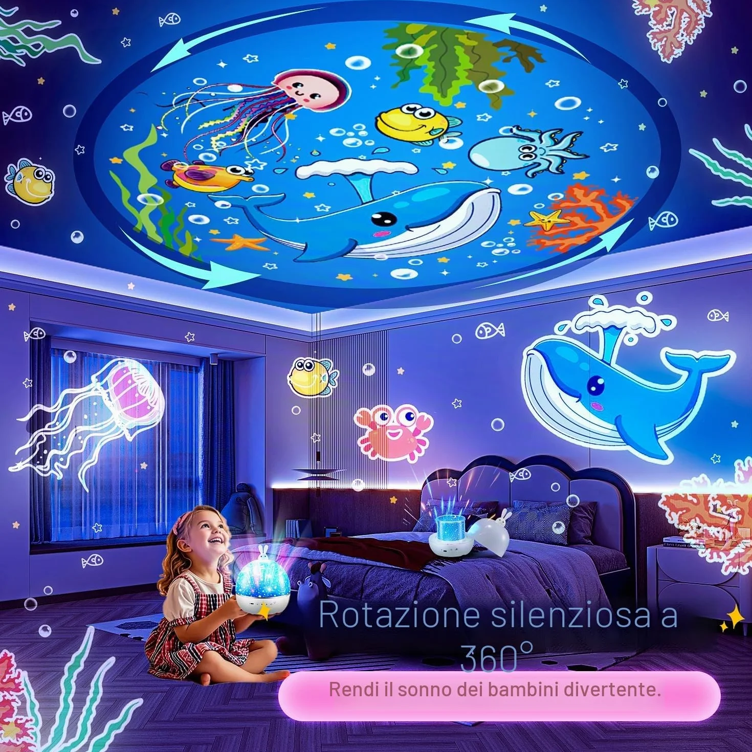Proiettore Stelle Soffitto,315Colori+15Film Luce Notturna Bambini,Bluetooth Musica Carillon Neonati,Ricaricabile&Telecomando Gioco Bambino 1 2 3 4 5 anno,Regalo Neonato Regalo Bambina 1 2 3 4 5 6 anni