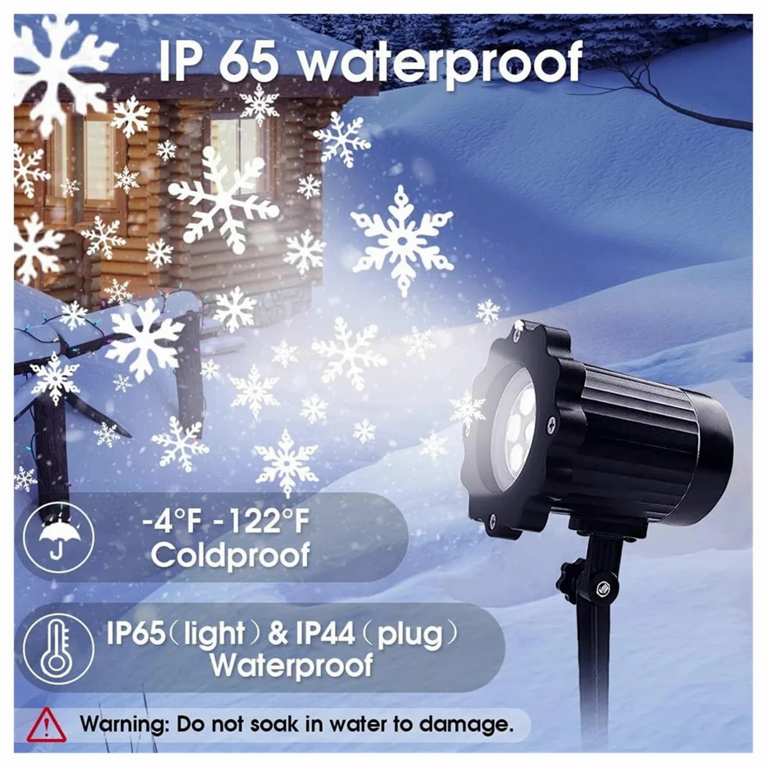 Proiettore di luci natalizie per esterni Il proiettore con fiocco di neve di Natale illumina la luce da palco a LED con effetto fiocco di neve impermeabile for esterni con telecomando for decorazioni