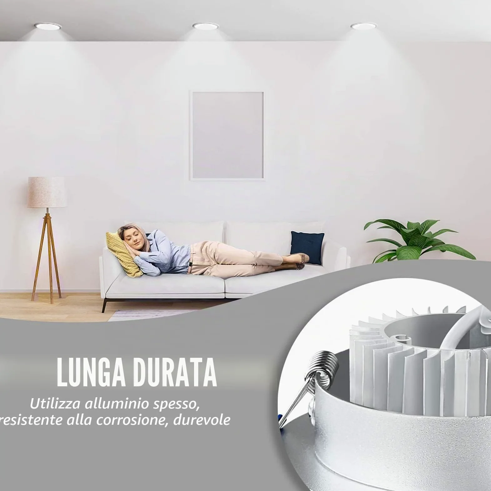 LZQ Faretto da incasso a LED, 20 pezzi, 3 W, 230 V, da soffitto, da incasso, per corridoio, camera da letto, soggiorno, bagno, cucina, bianco freddo