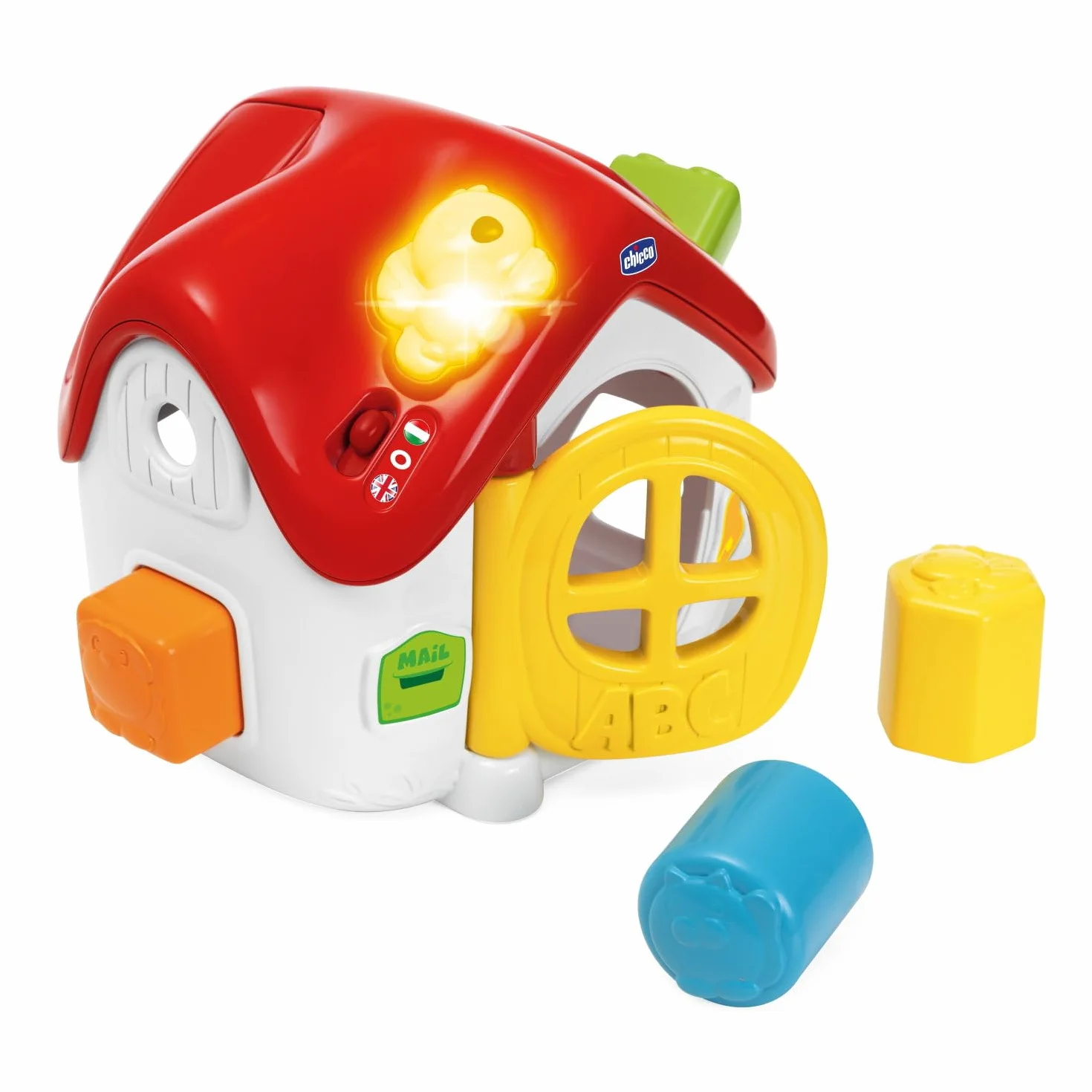 Chicco Gioco ABC Casina Luci e Suoni, Gioco elettronico biligue, Italiano e Inglese, Centro attività, 10-36 Mesi