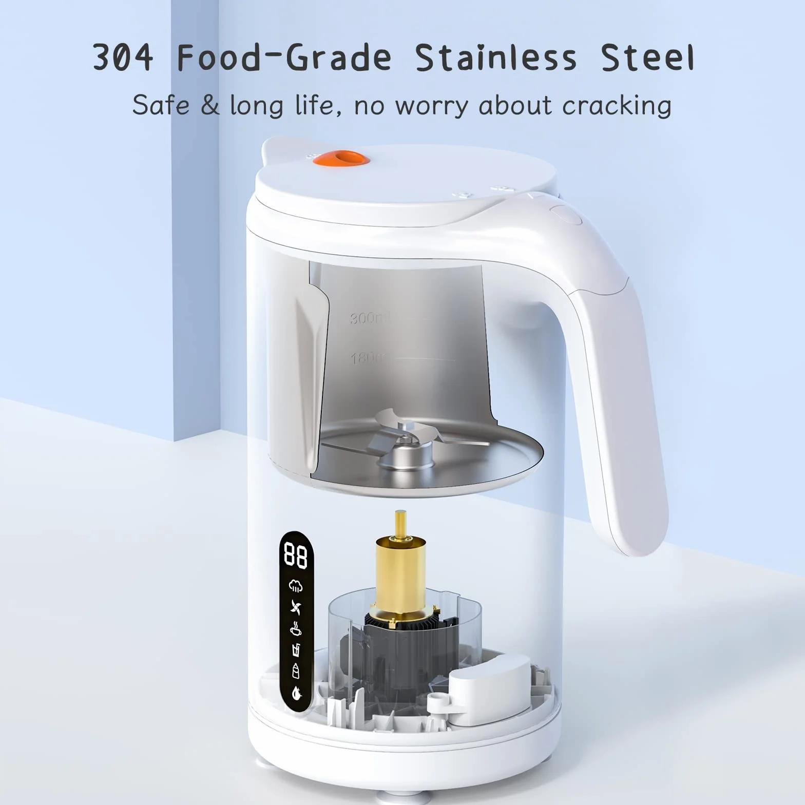 Cuocipappa Mixer Multifunzione 6-in-1 per Bébé - Vapore, Mixer, Latte Caldo, Zuppa, Succo