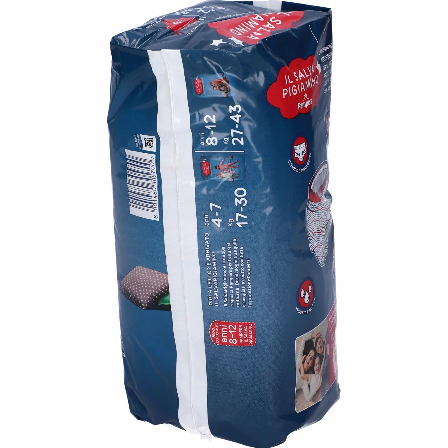 Pampers Il Salva Pigiamino 8-12 anni L/XL (27-43 kg) Enuresi Notturna 54 Pannolini Bambino