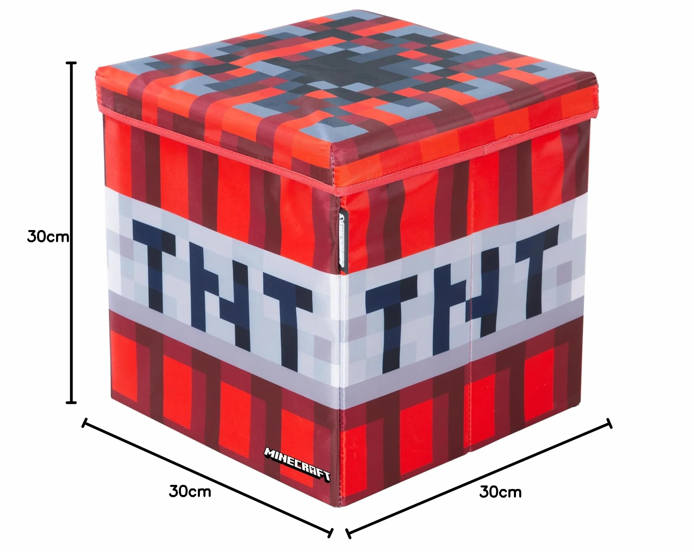Minecraft Contenitore originale vano portaoggetti TNT rosso 30 x 30 cm