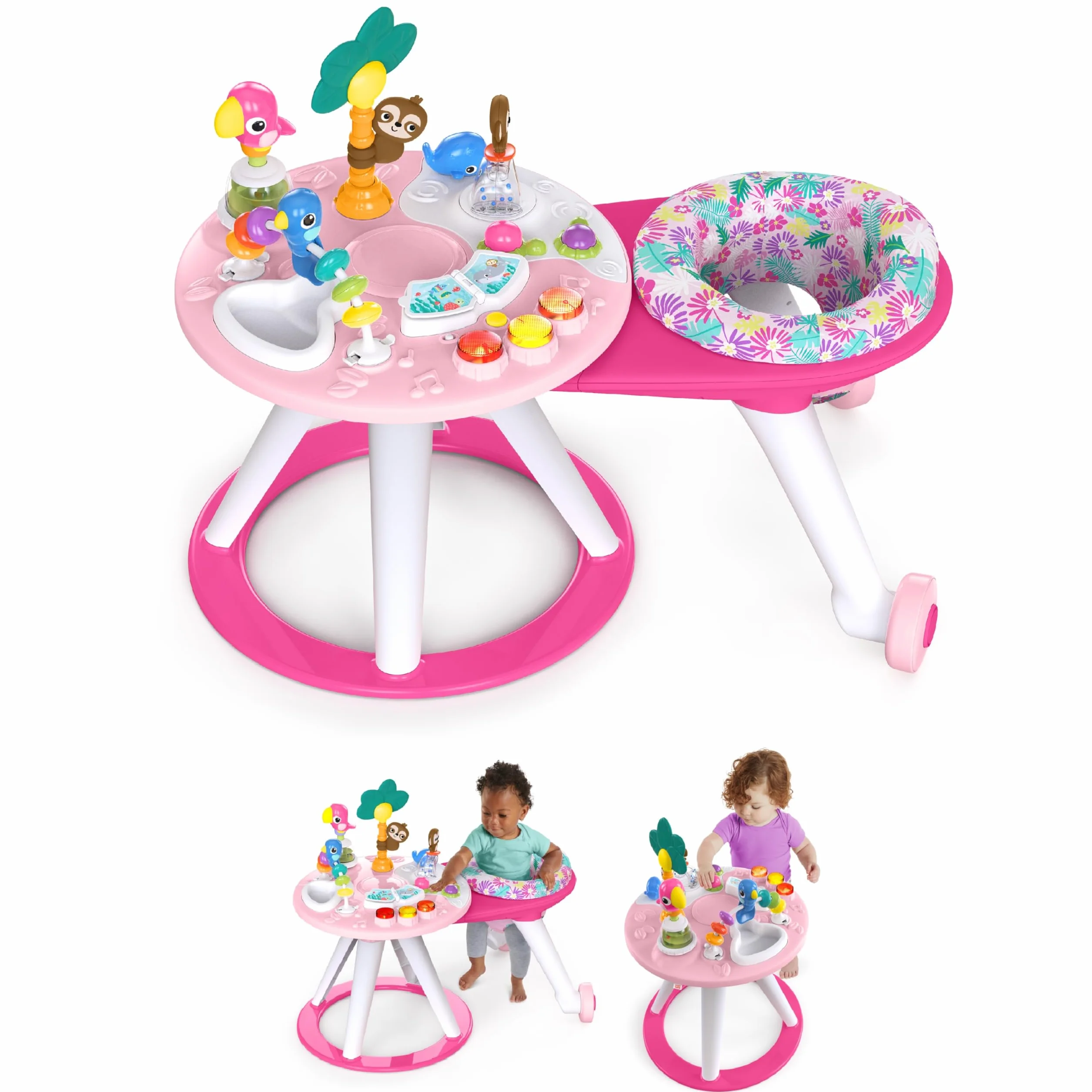 Bright Starts Centro Attività Around We Go Tropic Coral Luci e Suoni Girello Musicale Rosa 6 Mesi+