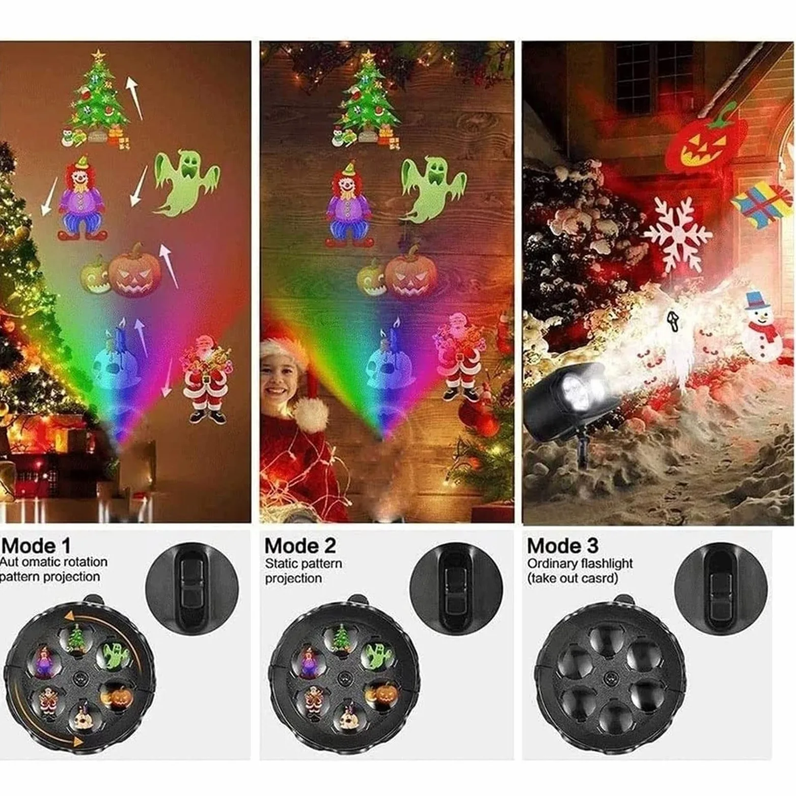 Luci del proiettore di Natale con 12 Modelli Telecomando Rotante Faretto da Neve a LED Neve Che Cade e Si muove per la Luce della Decorazione del Giardino del Patio del Paesaggio