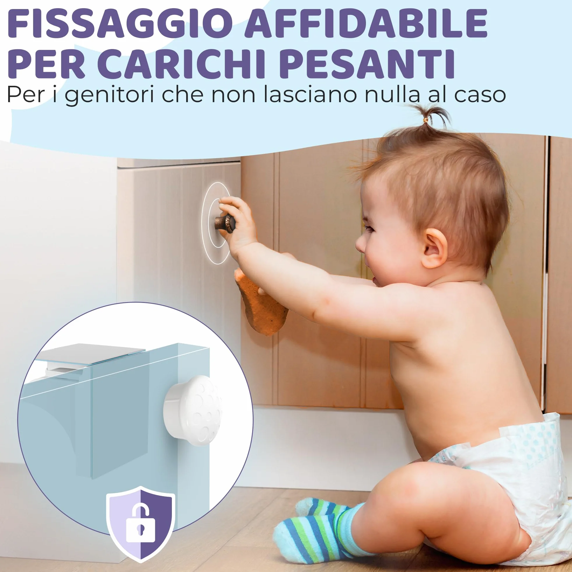 Chiusura Magnetica per Cassetti & Ante 12 Serrature 3 Chiavi Blocco Sicurezza Magnetico per Bambini