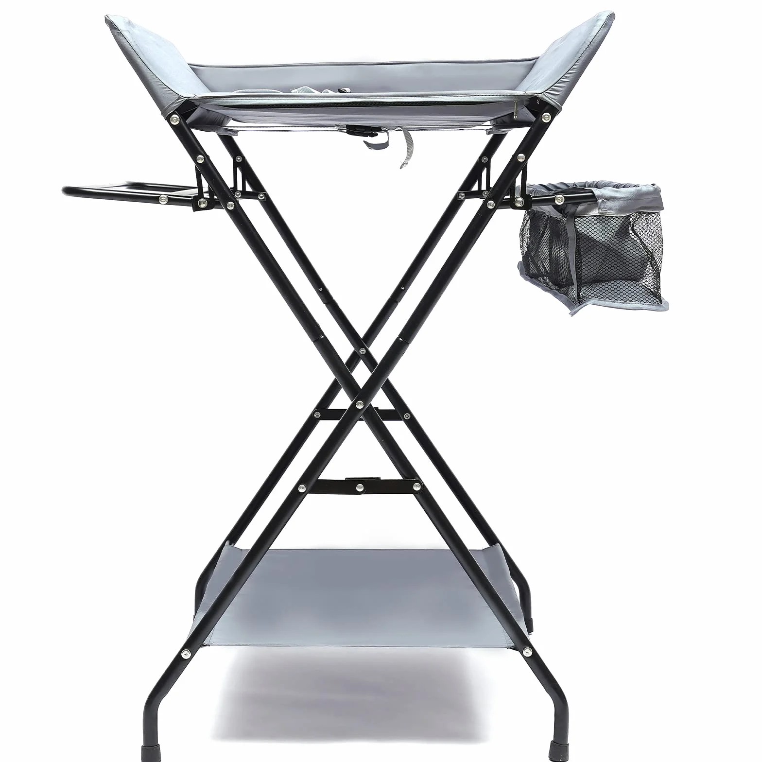 Fasciatoio portatile pieghevole per neonati con cintura di sicurezza 80x63x96 cm