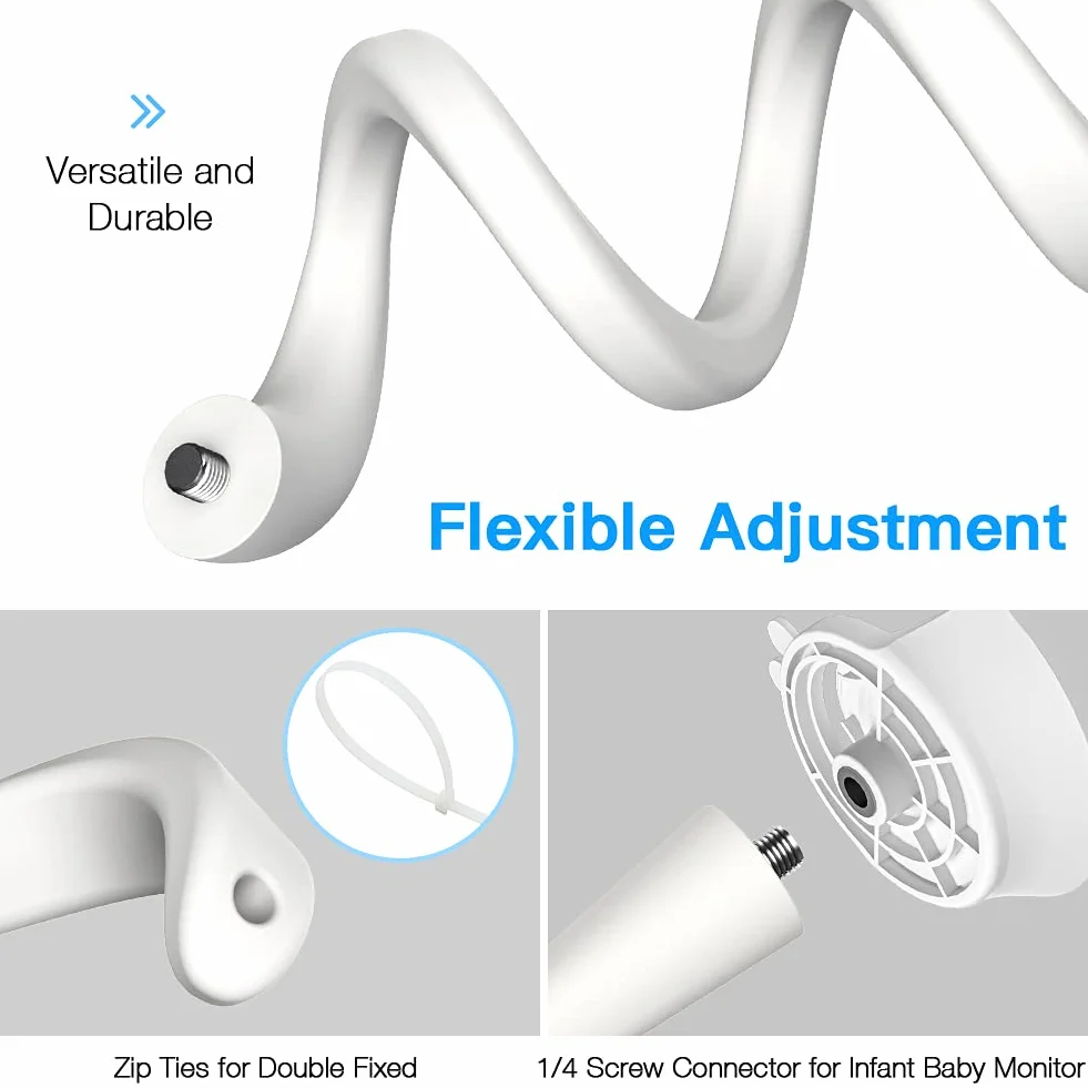 HOLACA Nooi e Supporto flessibile baby monitor fotocamera 2K telecamera sorveglianza interna bianco