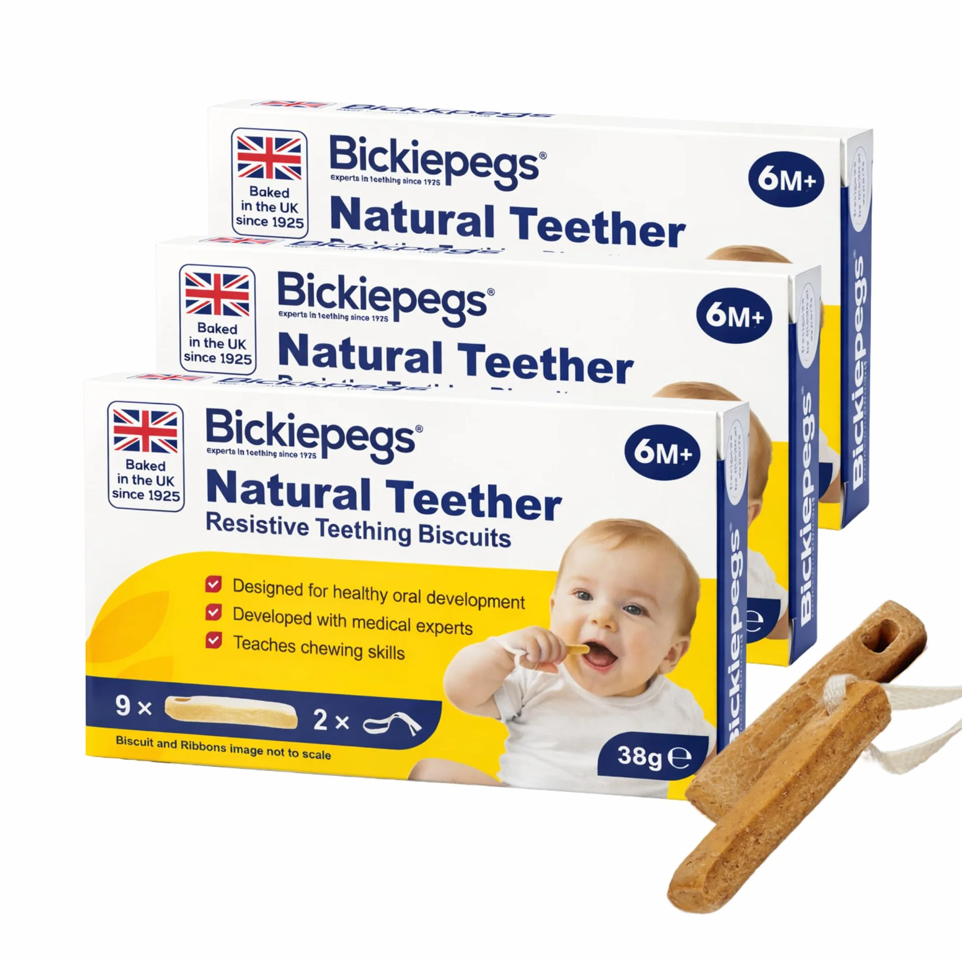 Bickiepegs Teething Biscuits 3-Pack