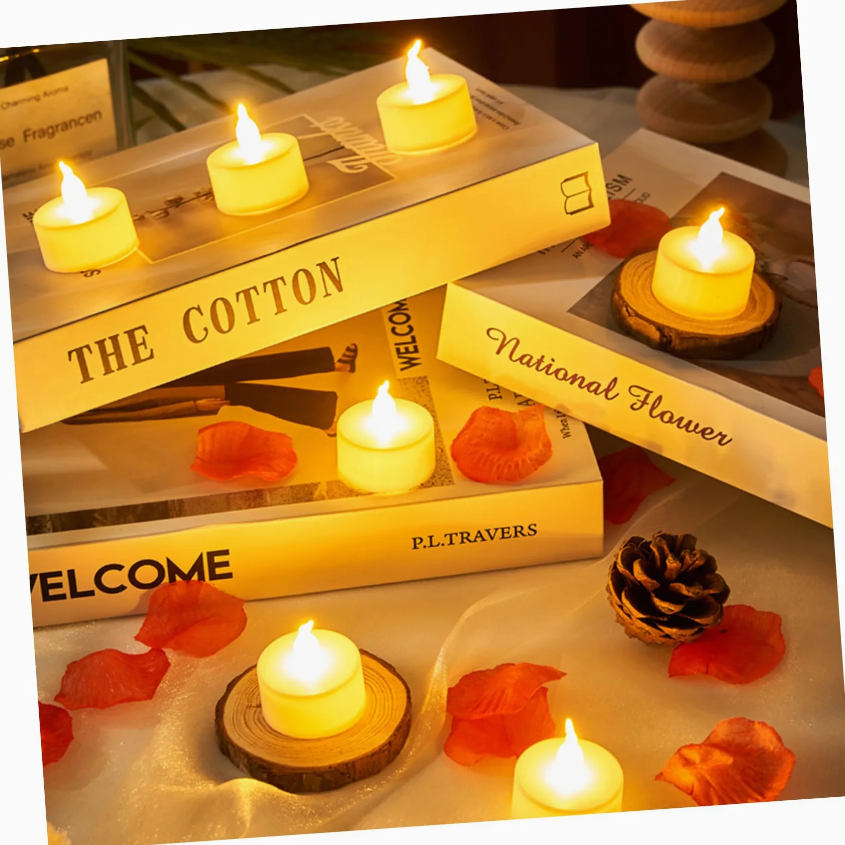 VICASKY 5 Set Candele LED Fiamma con per Decorazioni Romantiche Atmosfera e per Matrimoni e Feste
