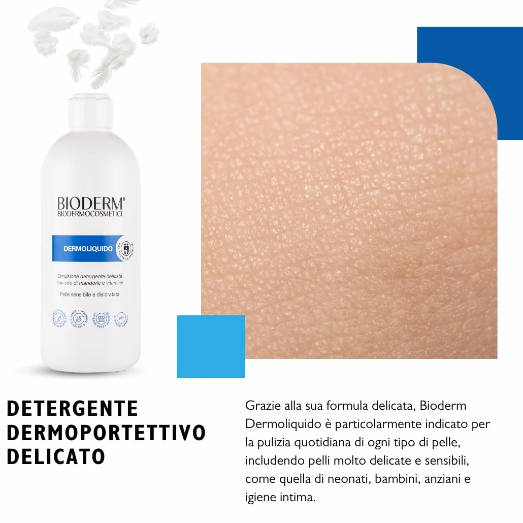 BioDerm Dermoliquido Detergente per Pelli Sensibili e Igiene Intima 1000 ml